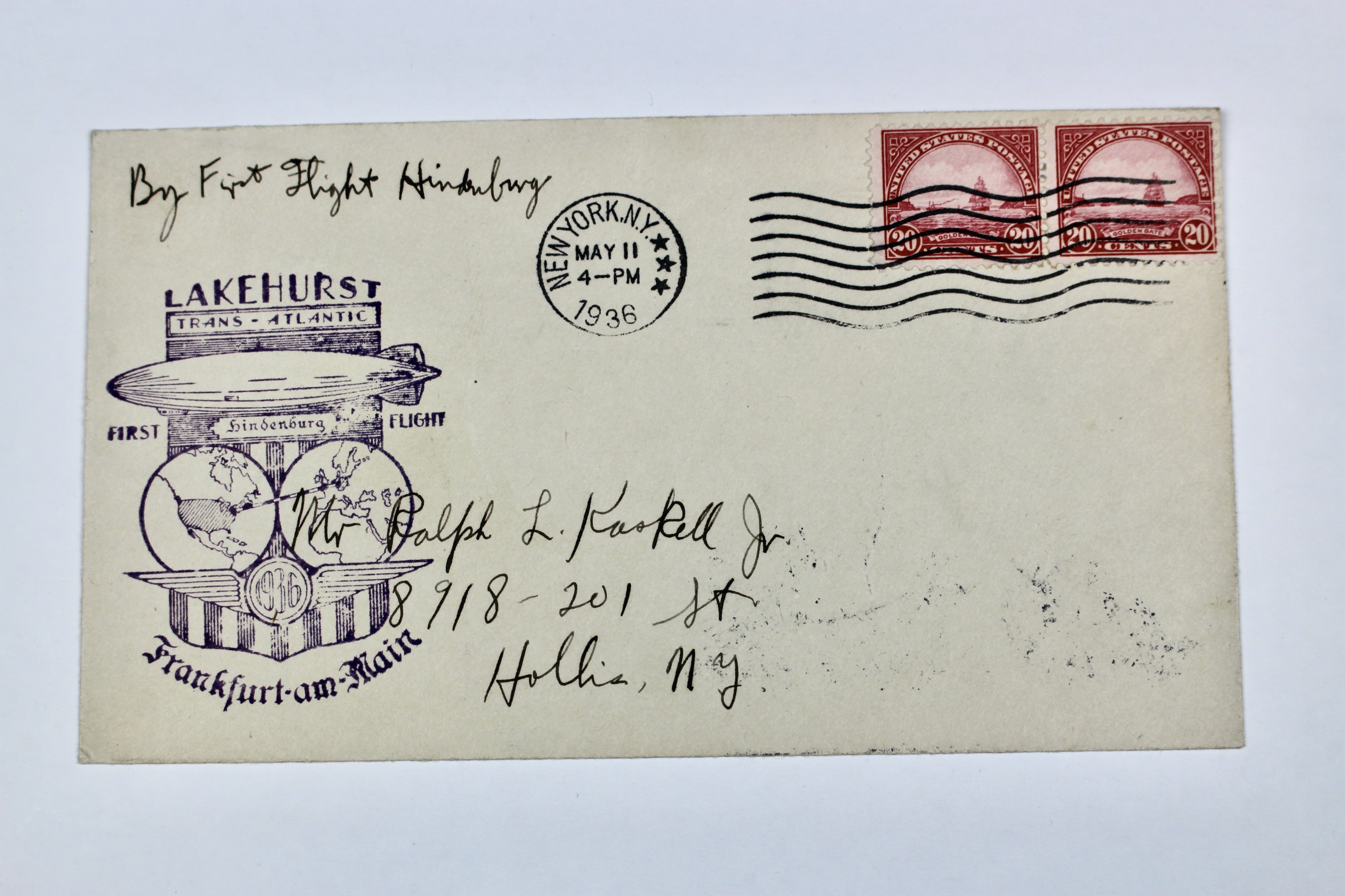 1936 Hindenburg Graf Zeppelin Postal Cover