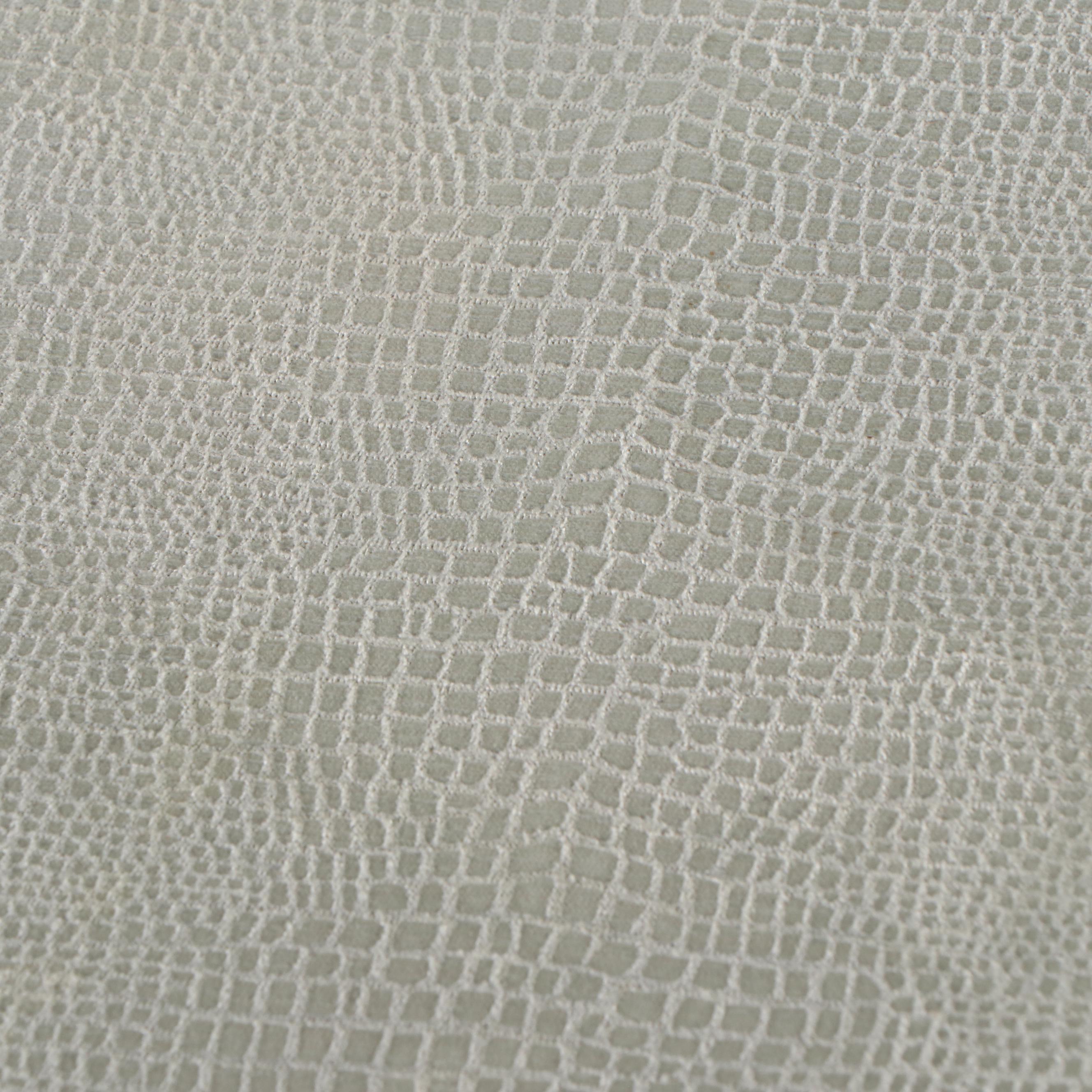 Alligator Embossed Faux Leather Upholstered Ottoman