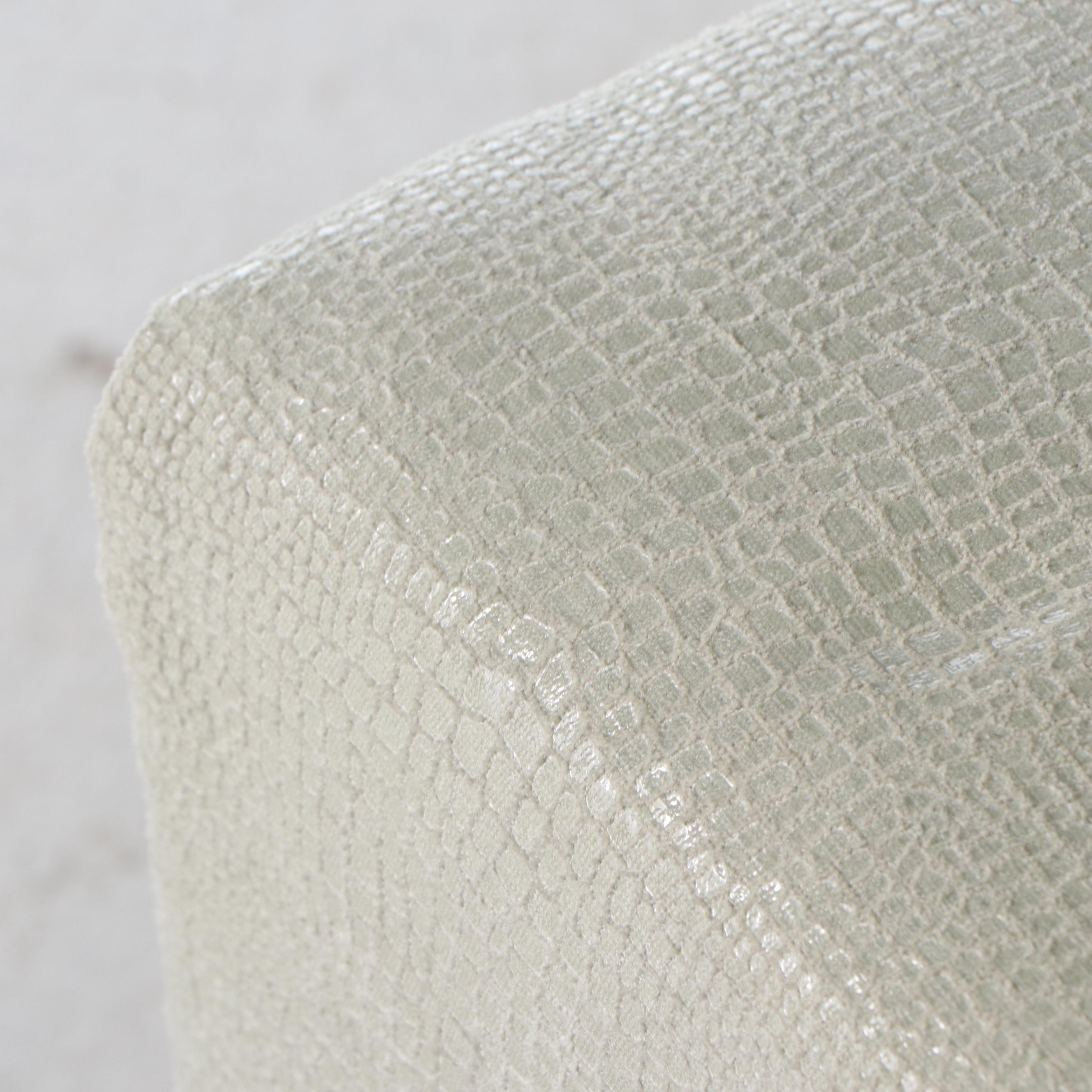 Alligator Embossed Faux Leather Upholstered Ottoman