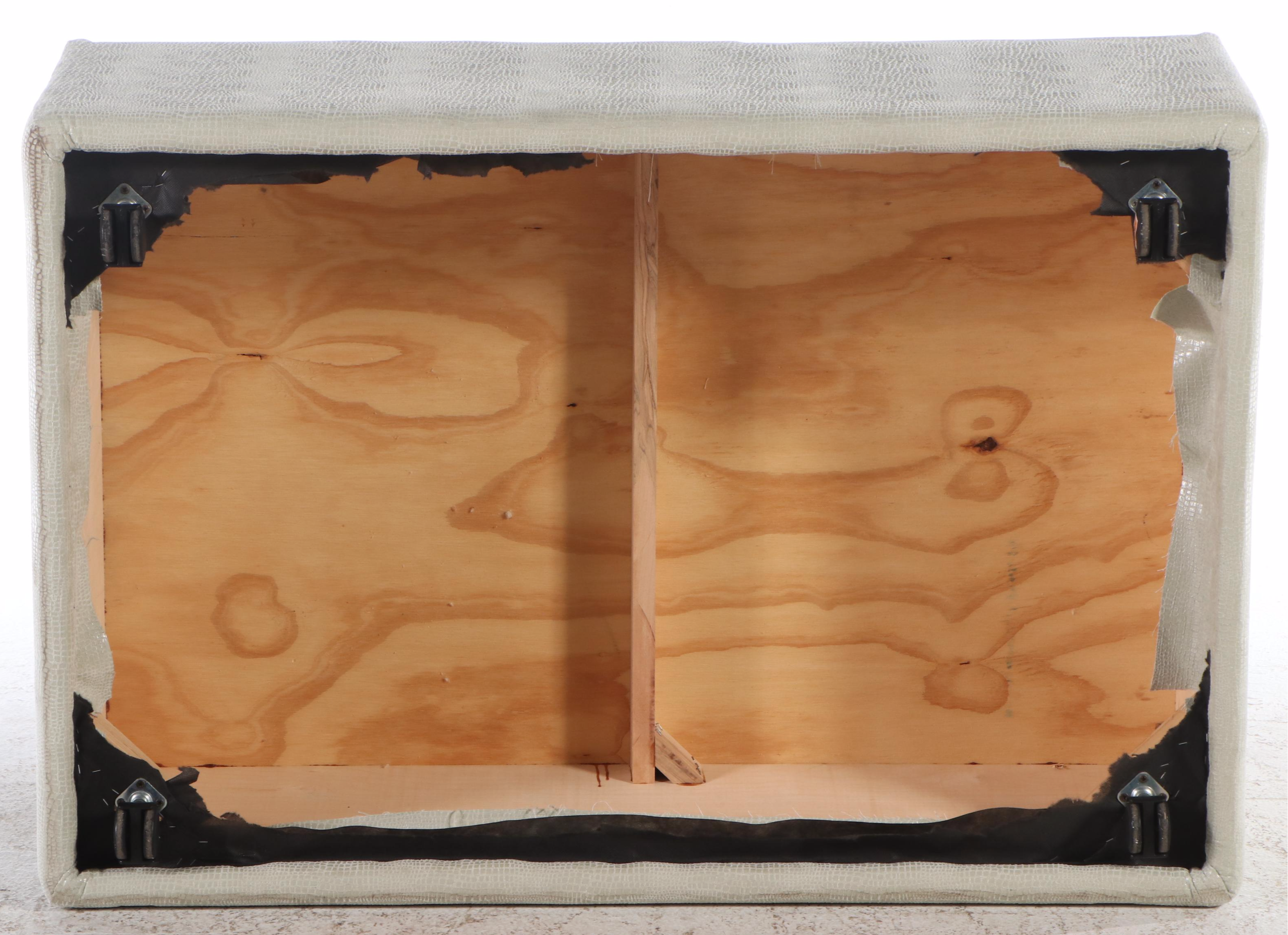 Alligator Embossed Faux Leather Upholstered Ottoman