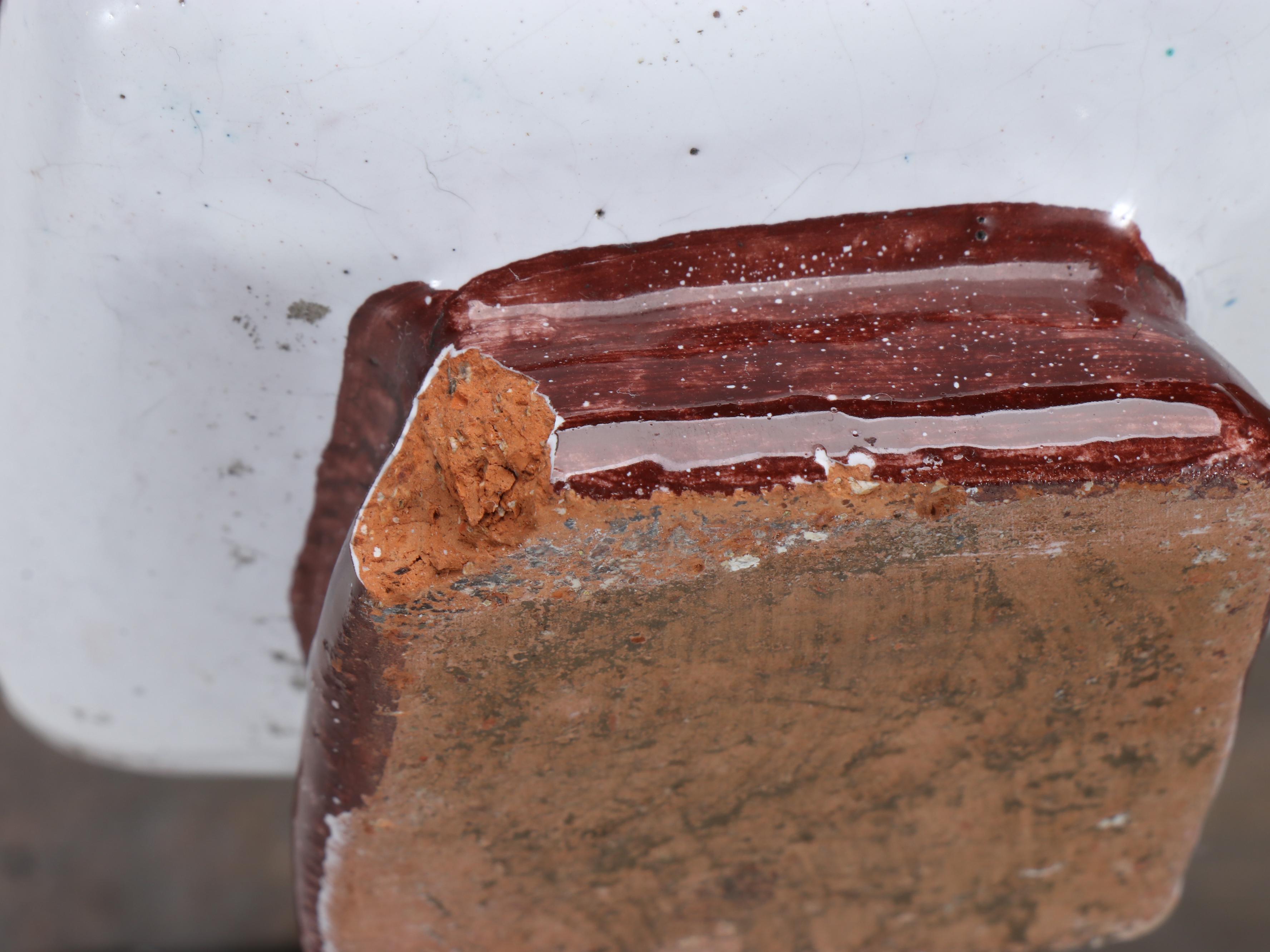 Enameled Ceramic Ice Box, Antique