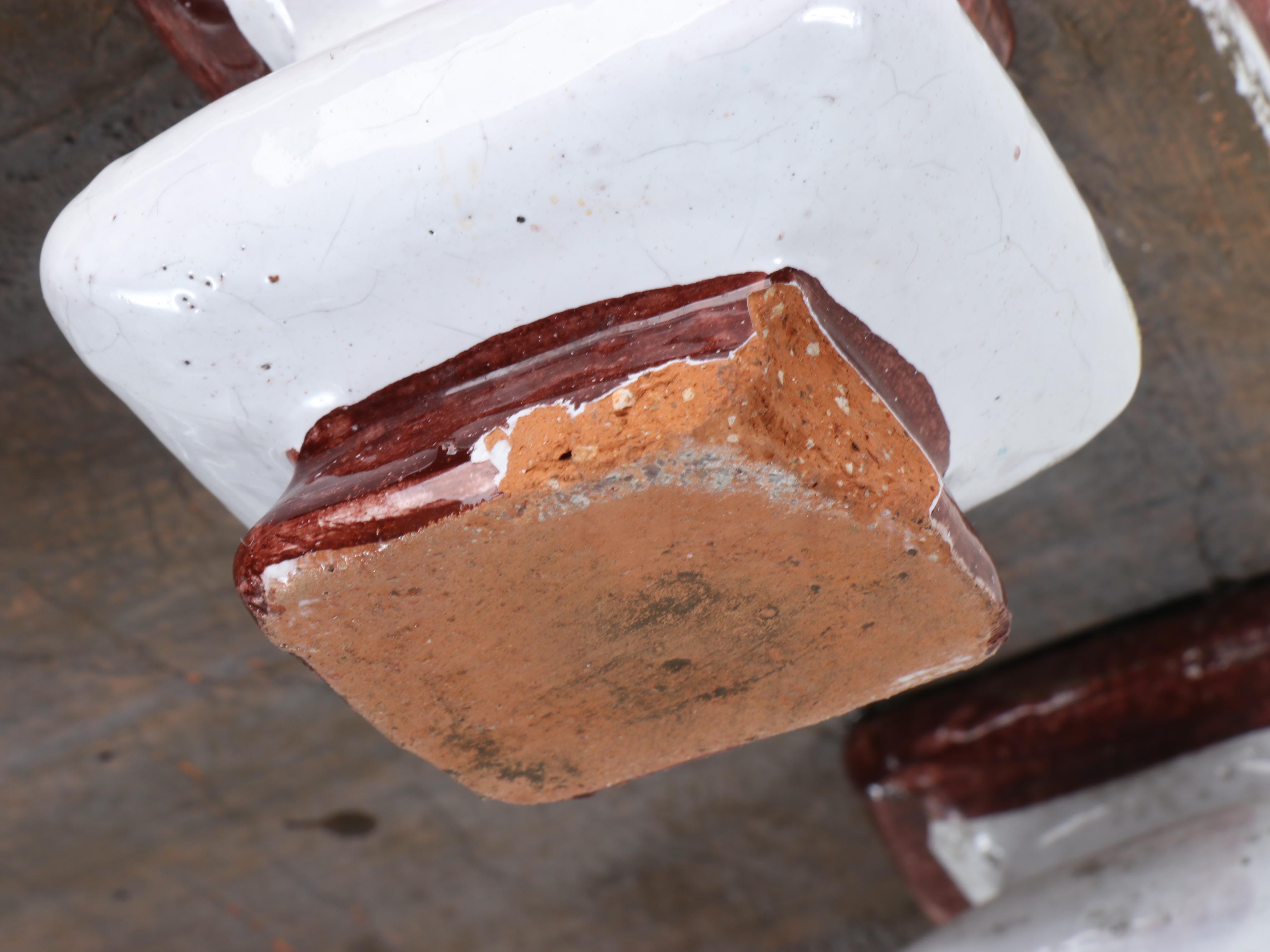 Enameled Ceramic Ice Box, Antique