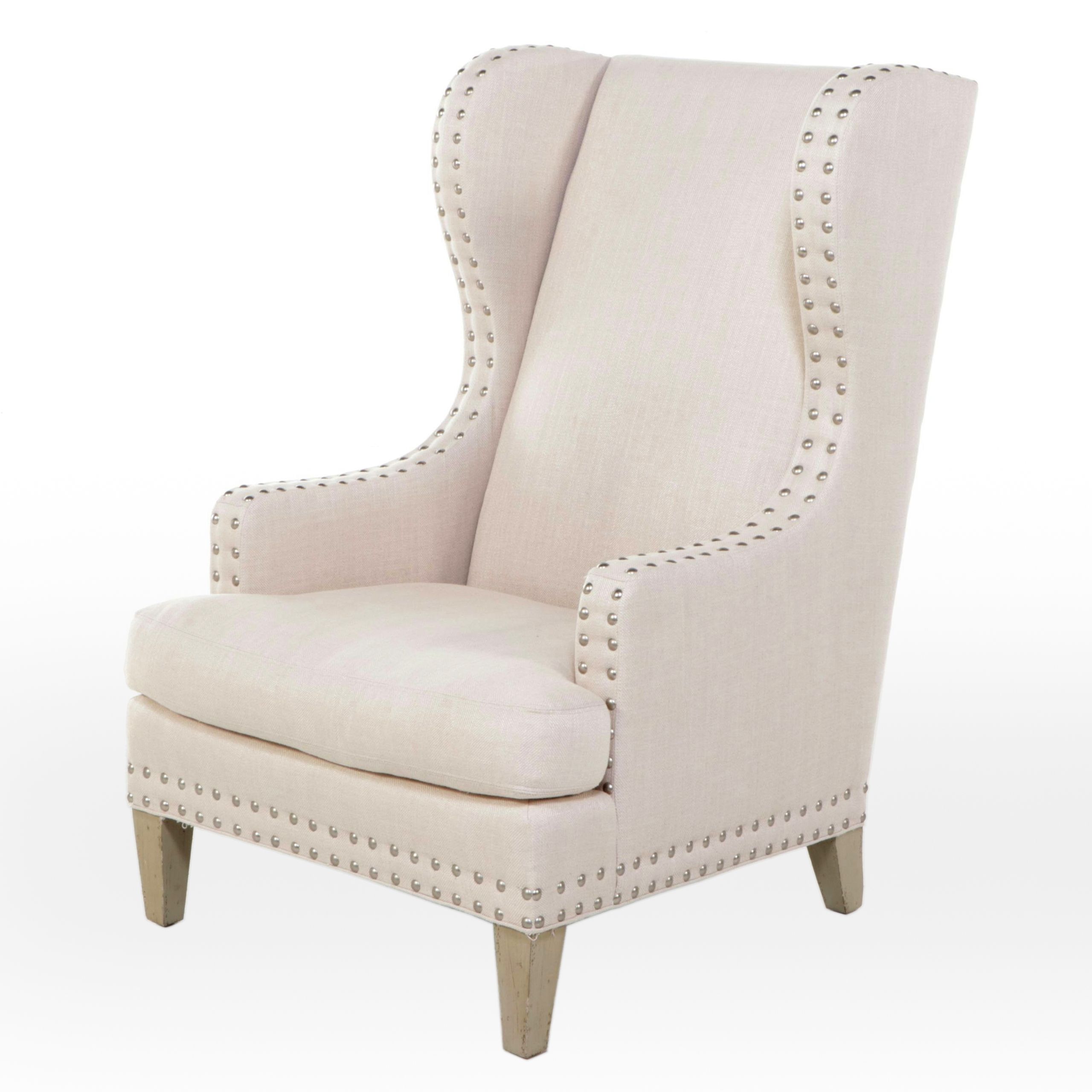 Lillian August Fine Furniture Linen Upholstered Wingback Armchair