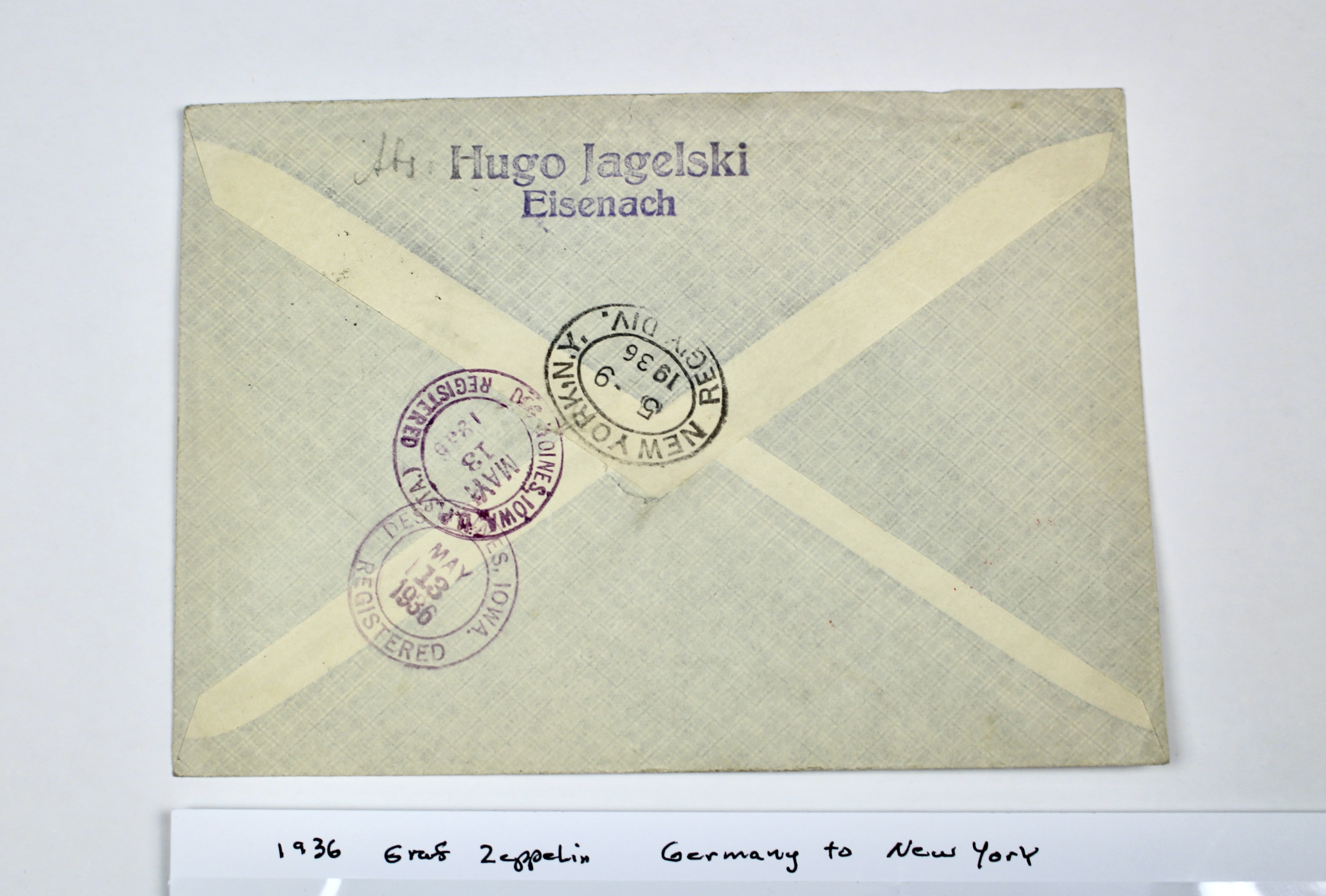 1936 Graf Zeppelin Postal Cover, Germany to New York