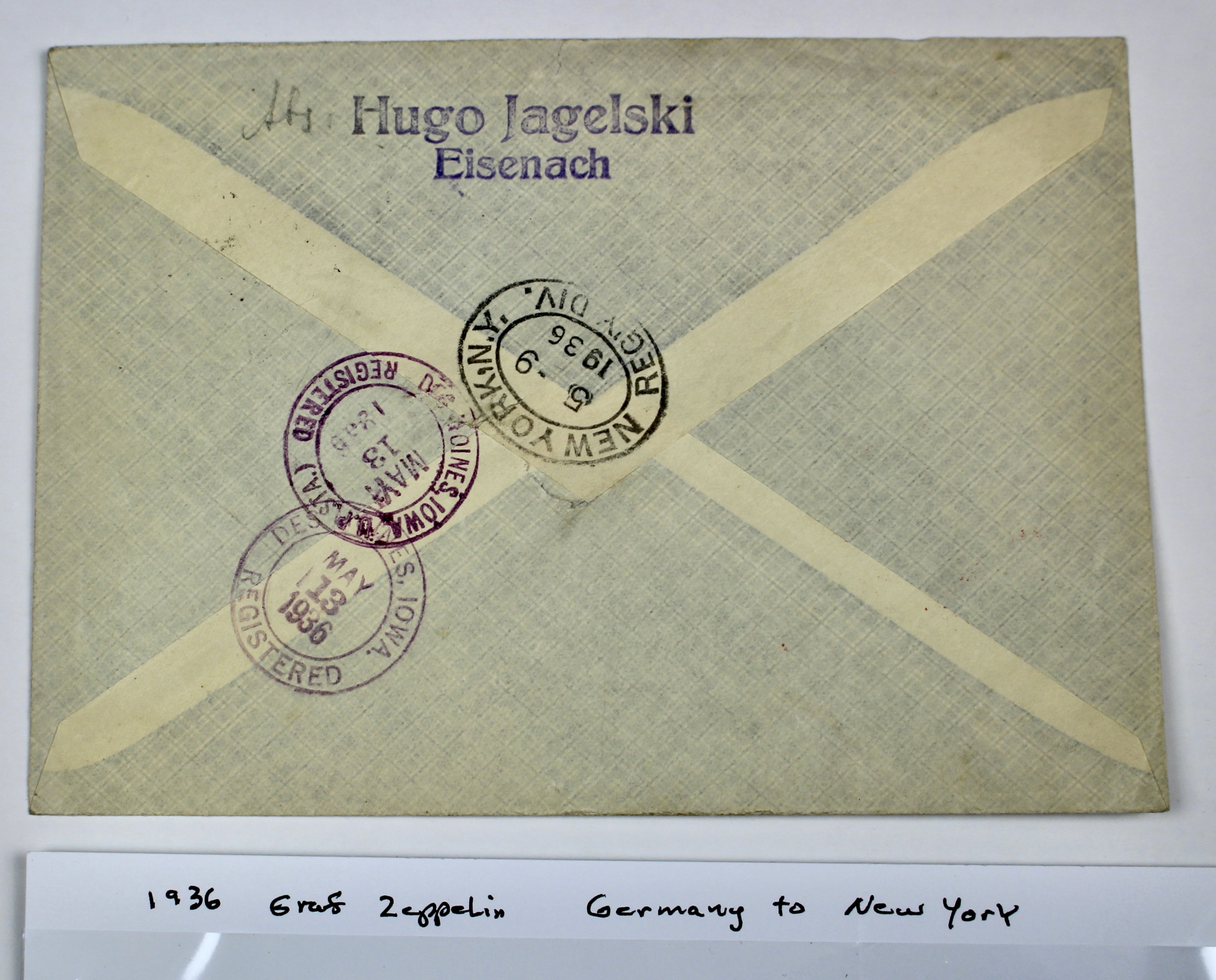 1936 Graf Zeppelin Postal Cover, Germany to New York
