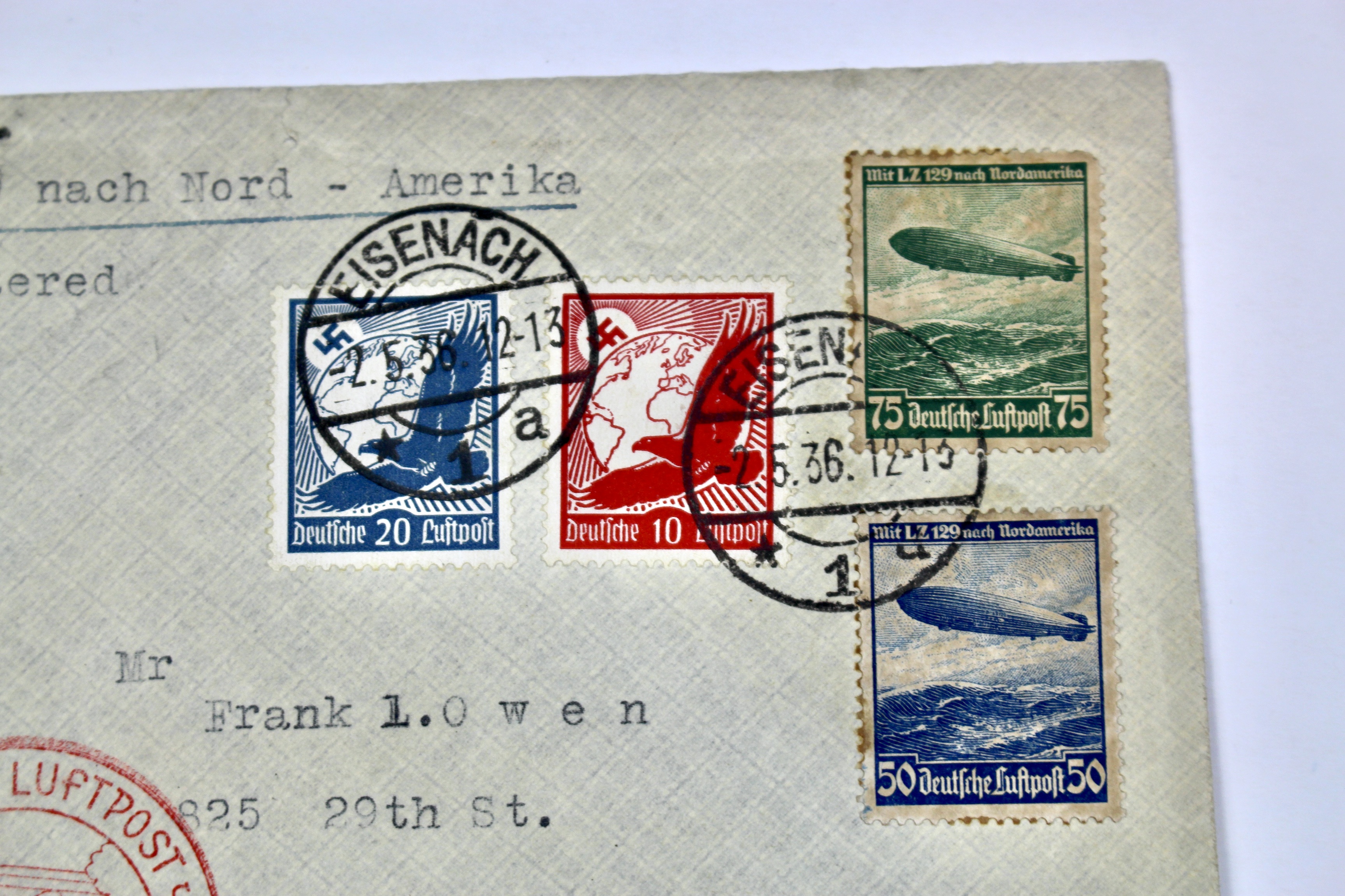 1936 Graf Zeppelin Postal Cover, Germany to New York