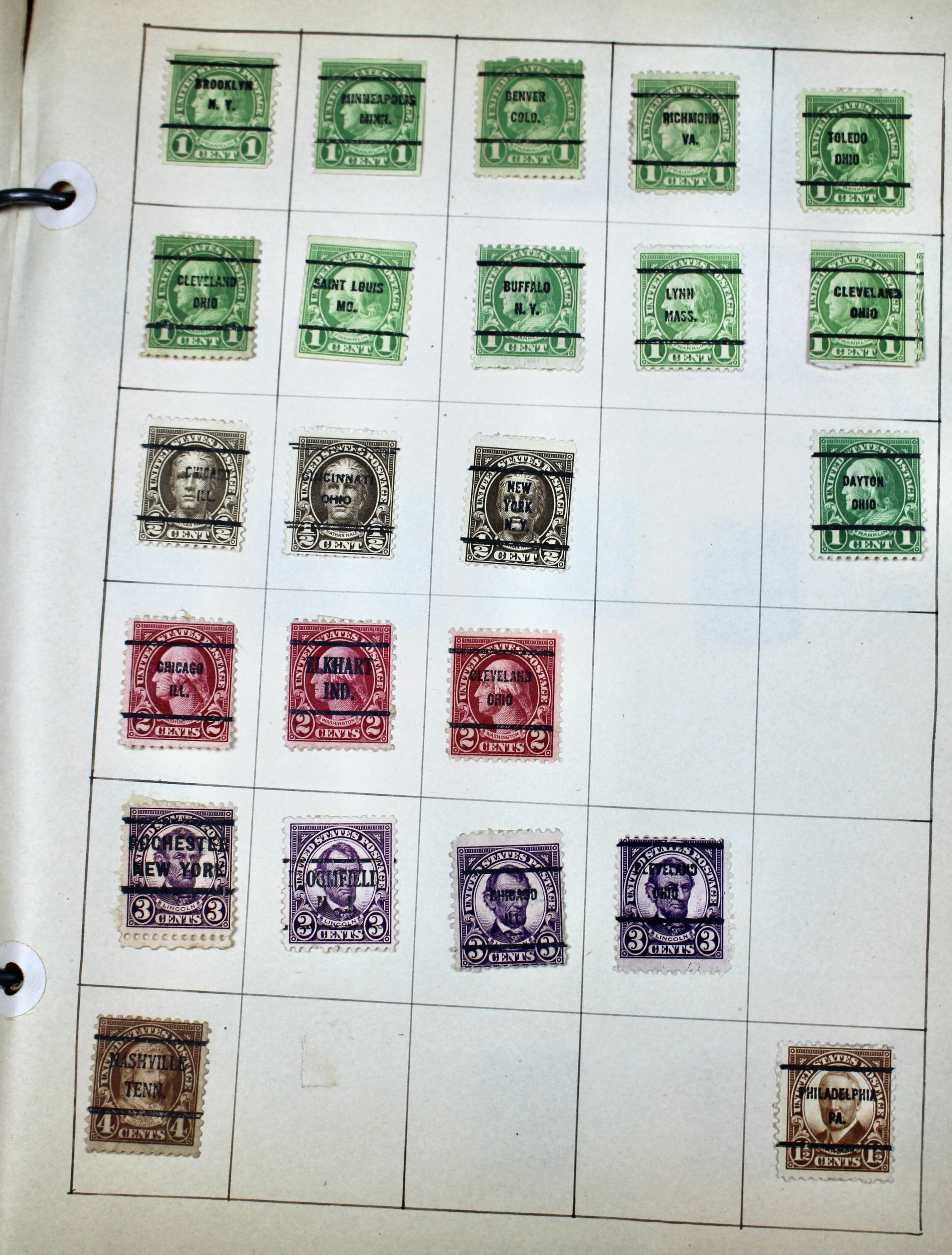 Early University Notebook of Hundreds of Vintage U.S. Postage Stamps