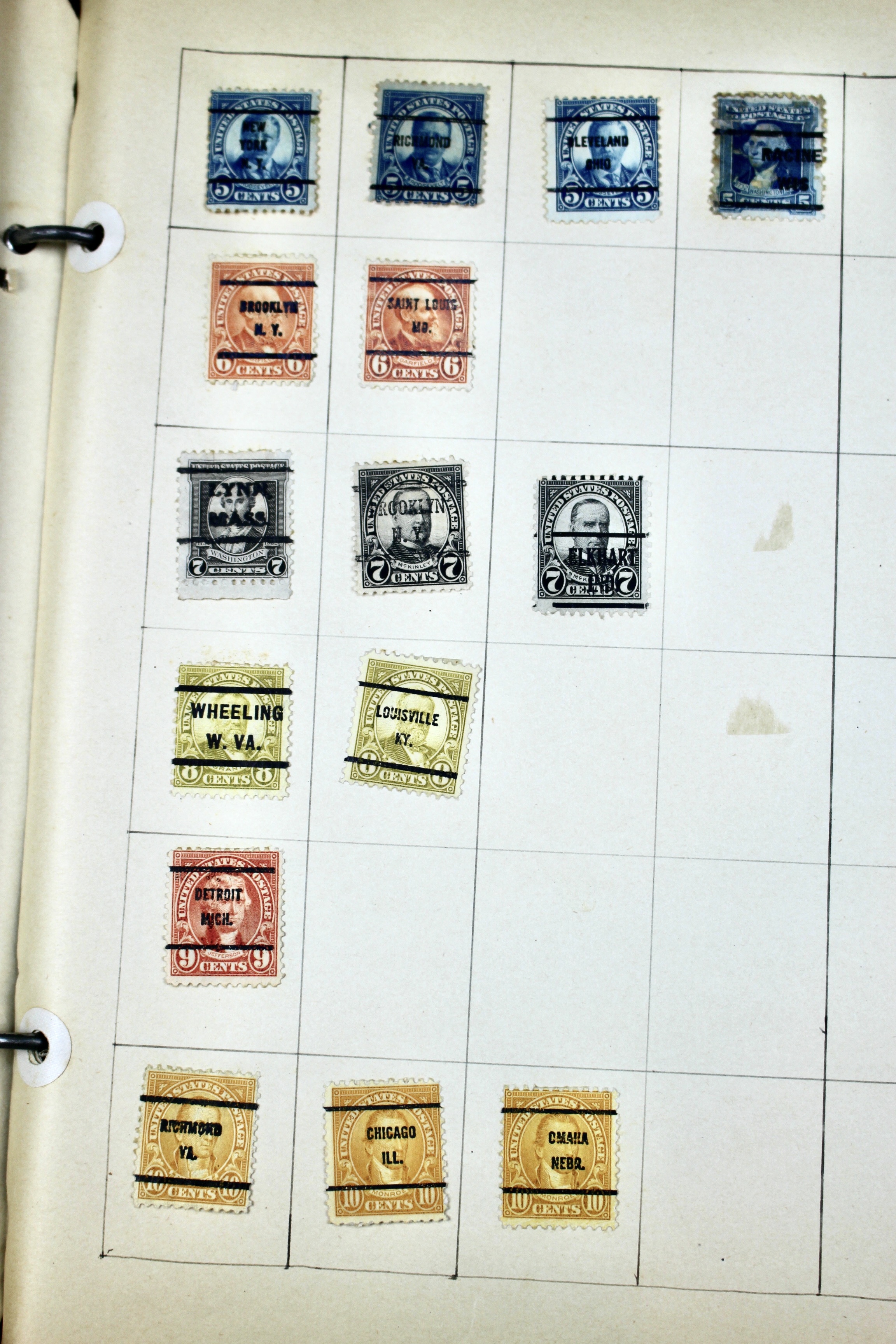 Early University Notebook of Hundreds of Vintage U.S. Postage Stamps