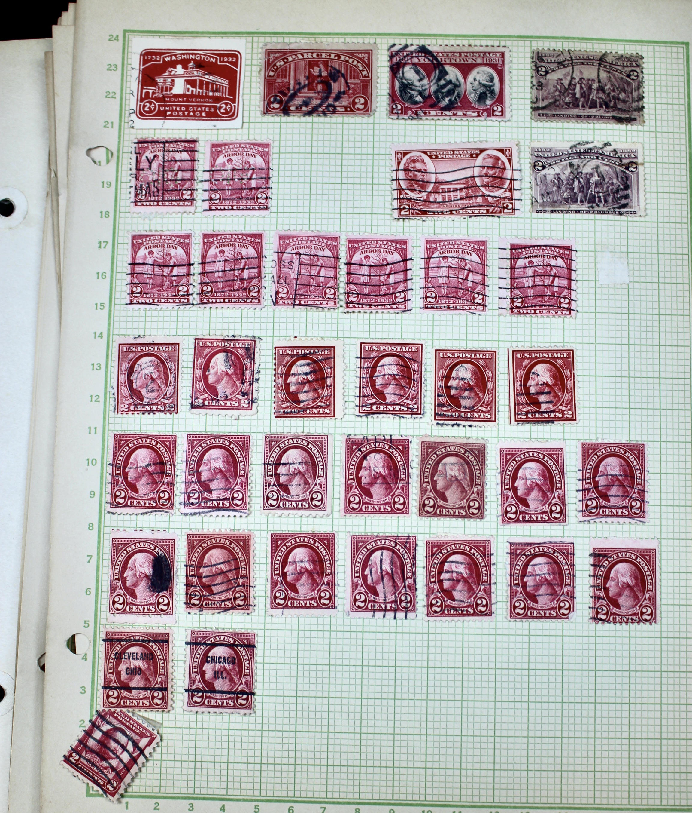 Early University Notebook of Hundreds of Vintage U.S. Postage Stamps