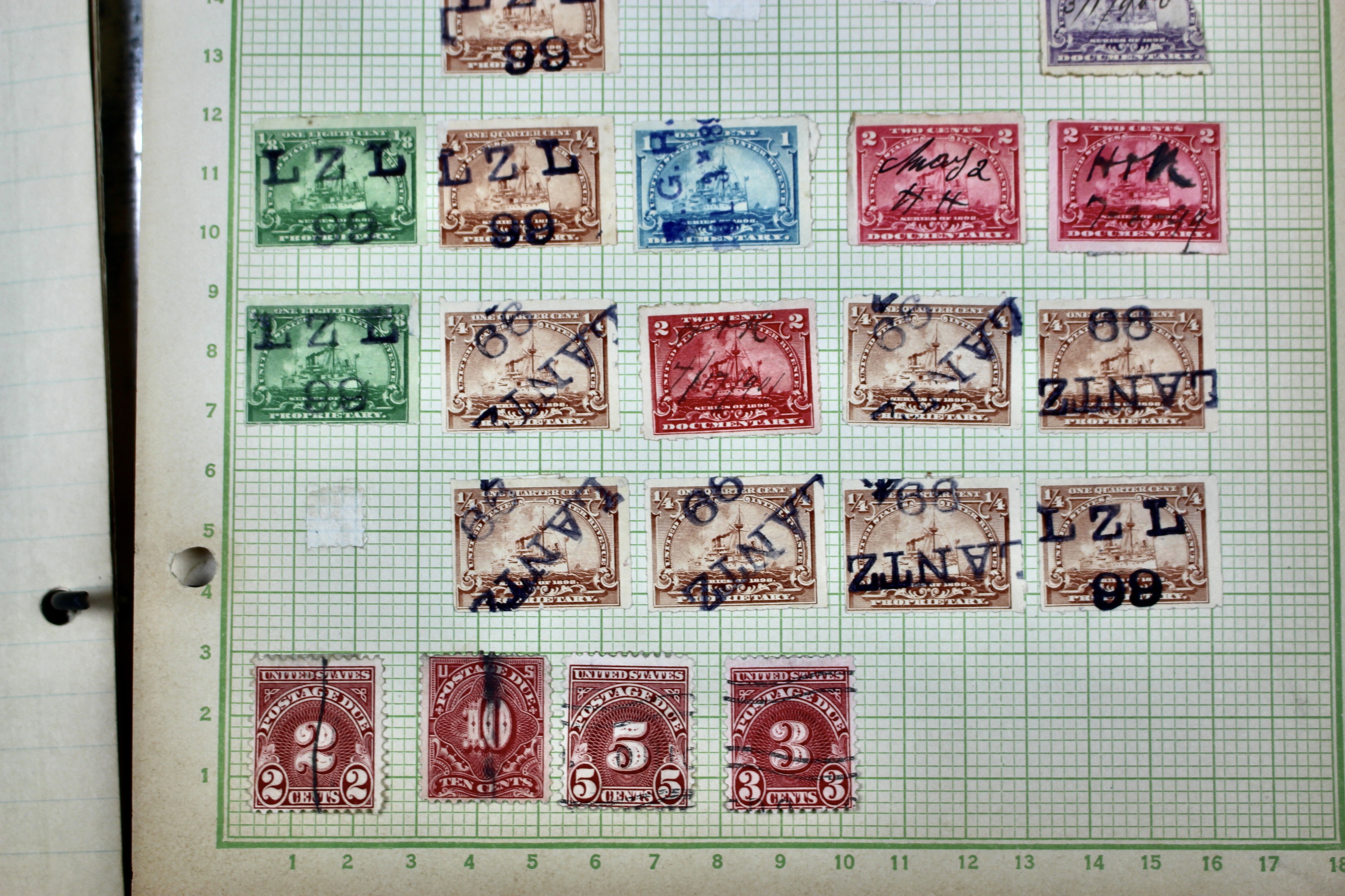 Early University Notebook of Hundreds of Vintage U.S. Postage Stamps