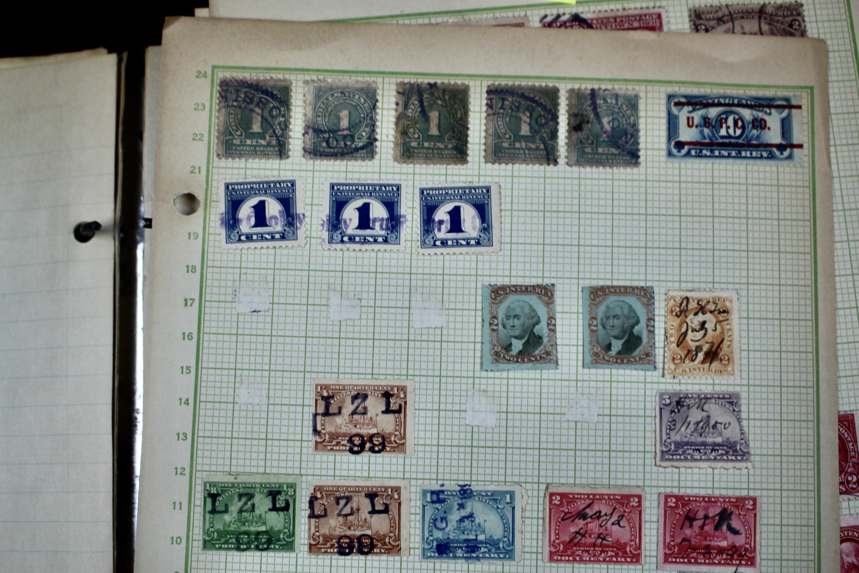 Early University Notebook of Hundreds of Vintage U.S. Postage Stamps