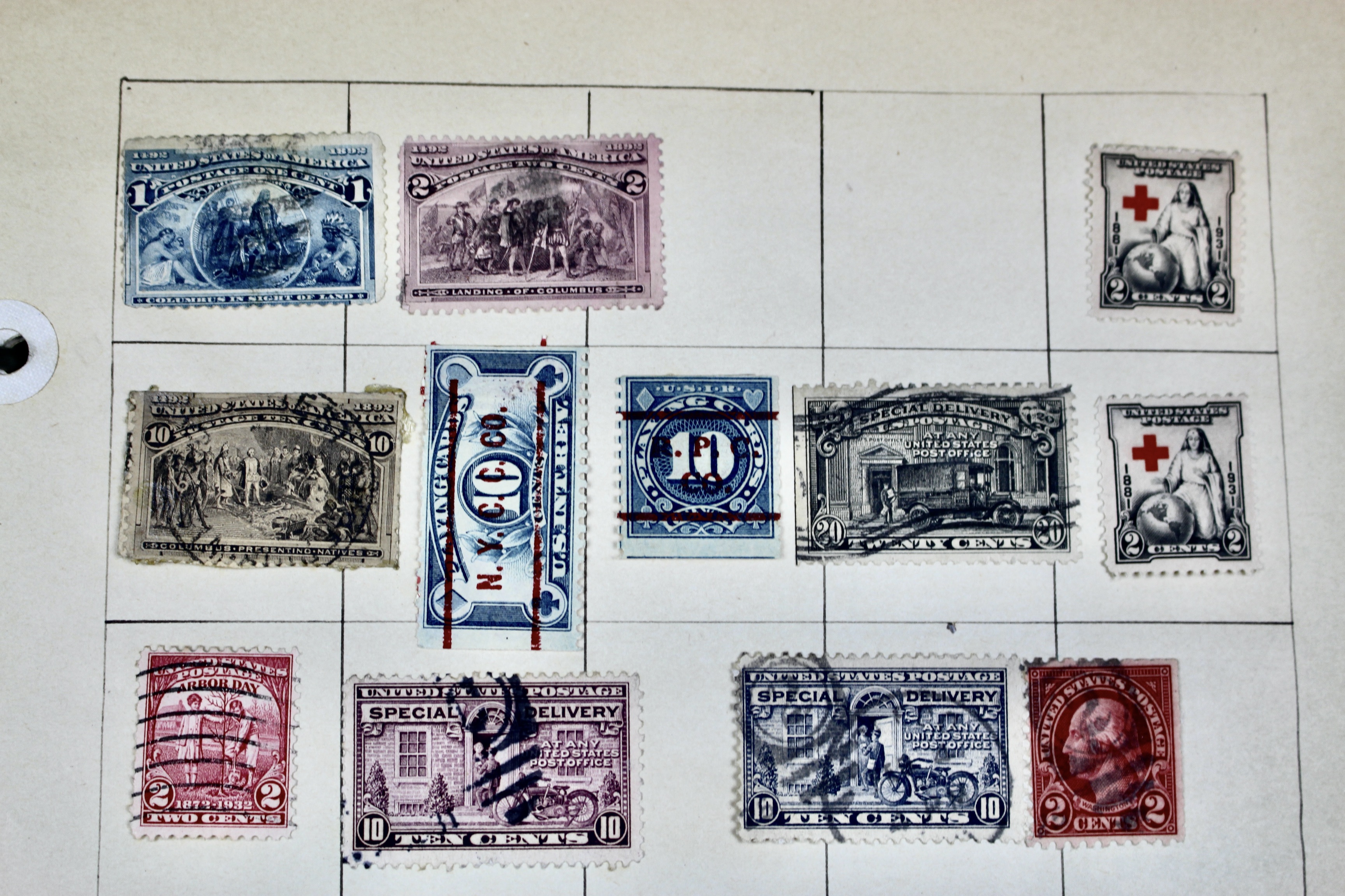 Early University Notebook of Hundreds of Vintage U.S. Postage Stamps