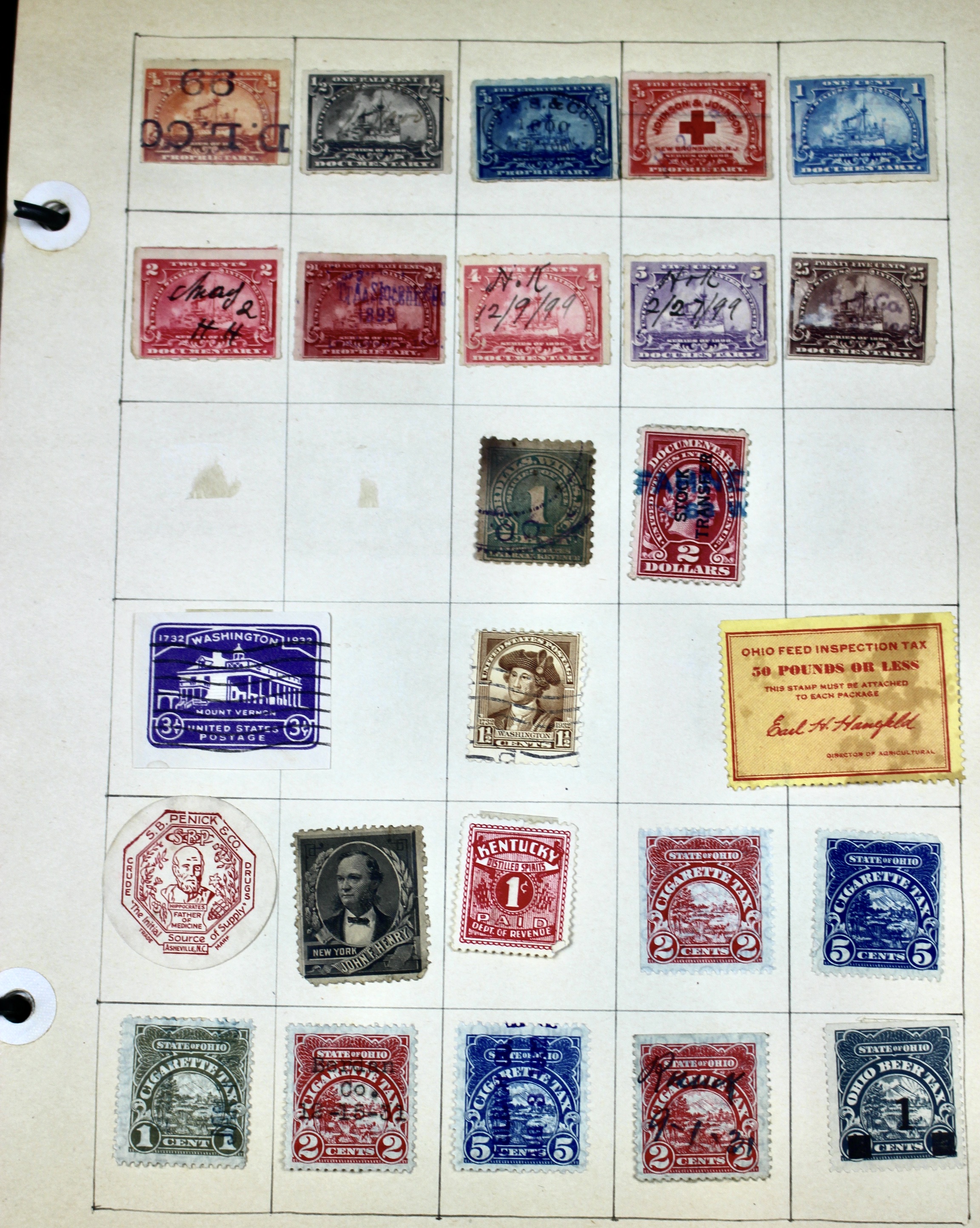 Early University Notebook of Hundreds of Vintage U.S. Postage Stamps