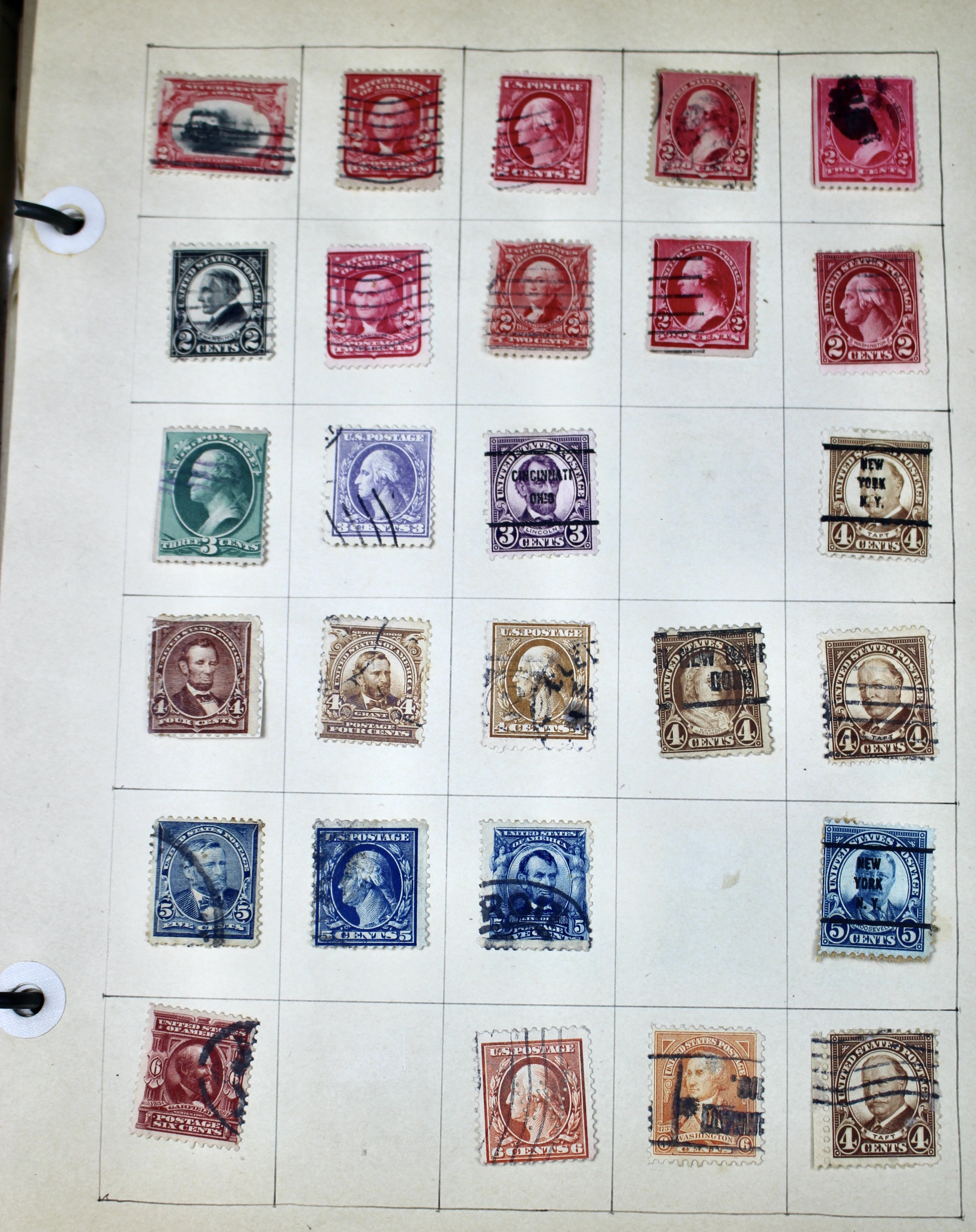 Early University Notebook of Hundreds of Vintage U.S. Postage Stamps