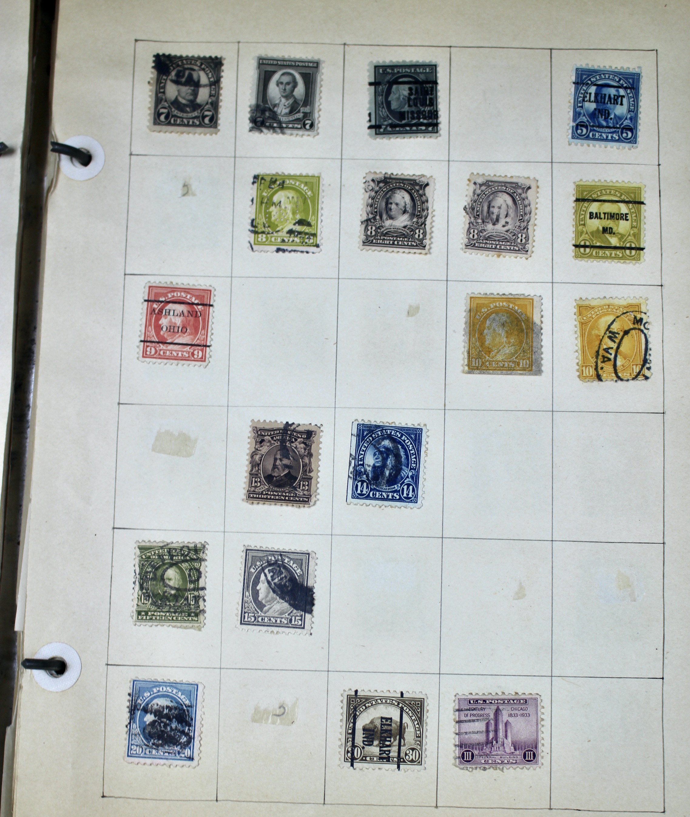 Early University Notebook of Hundreds of Vintage U.S. Postage Stamps