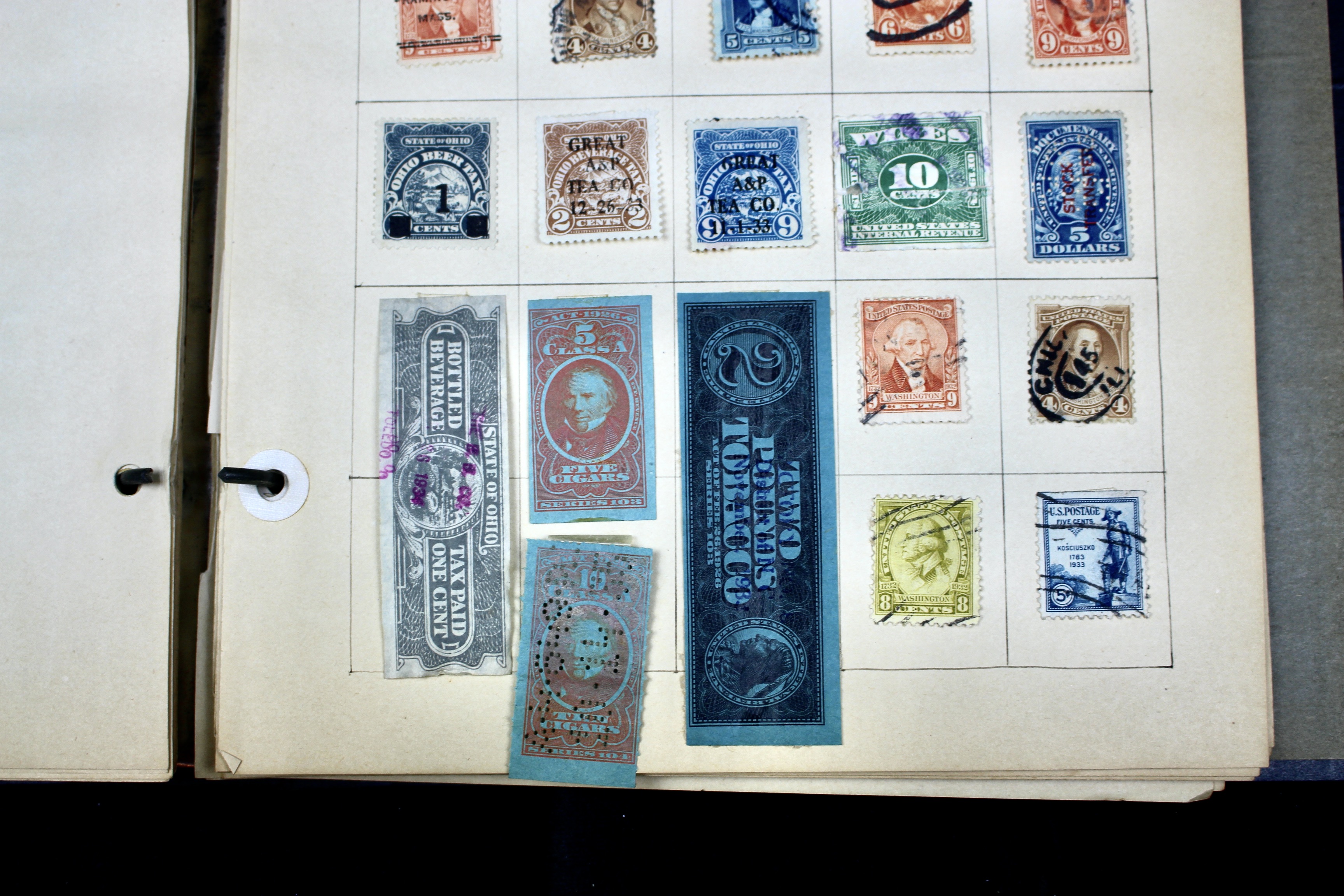 Early University Notebook of Hundreds of Vintage U.S. Postage Stamps