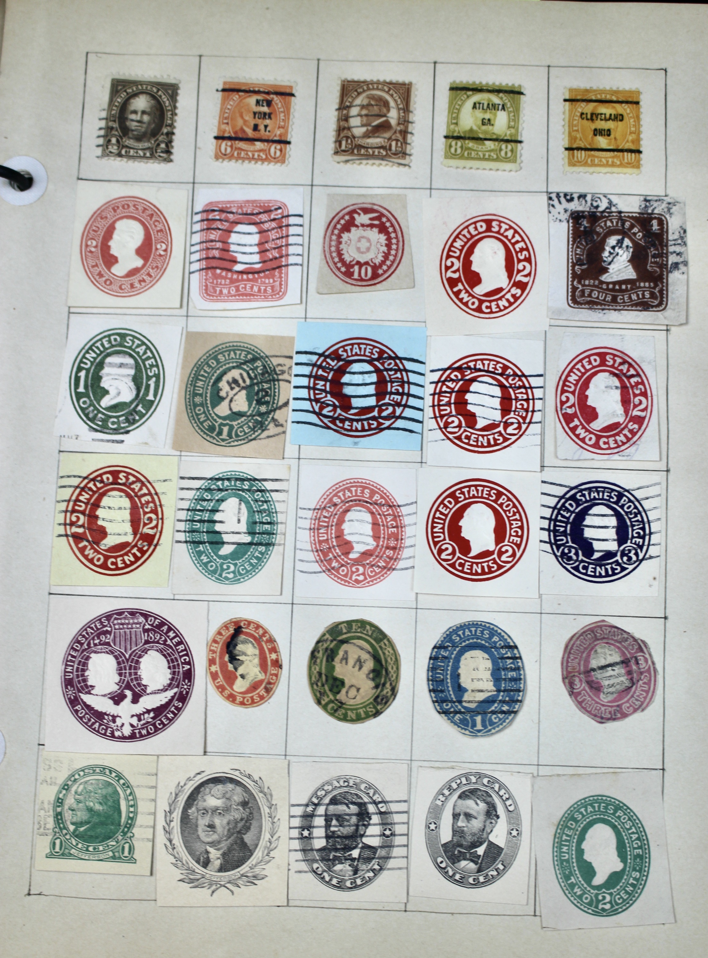 Early University Notebook of Hundreds of Vintage U.S. Postage Stamps