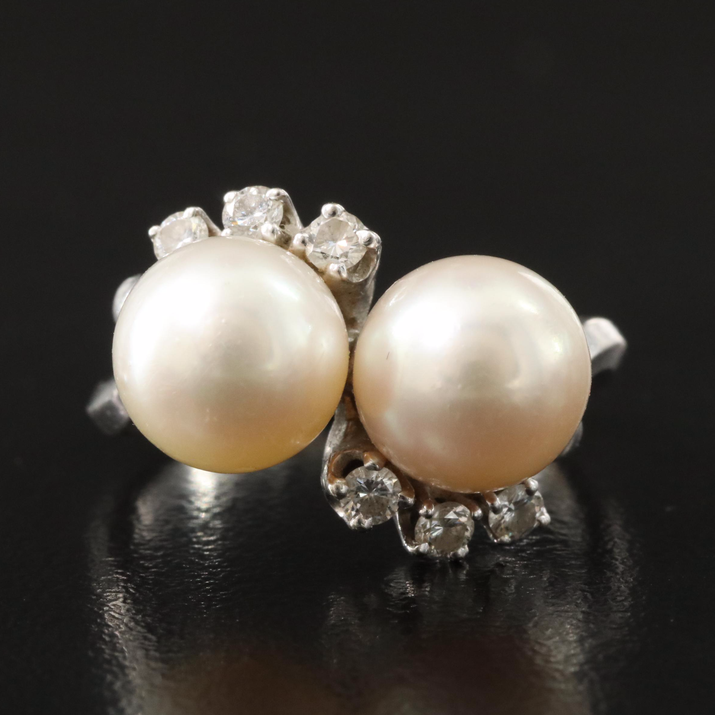 10K Pearl and Diamond Ring