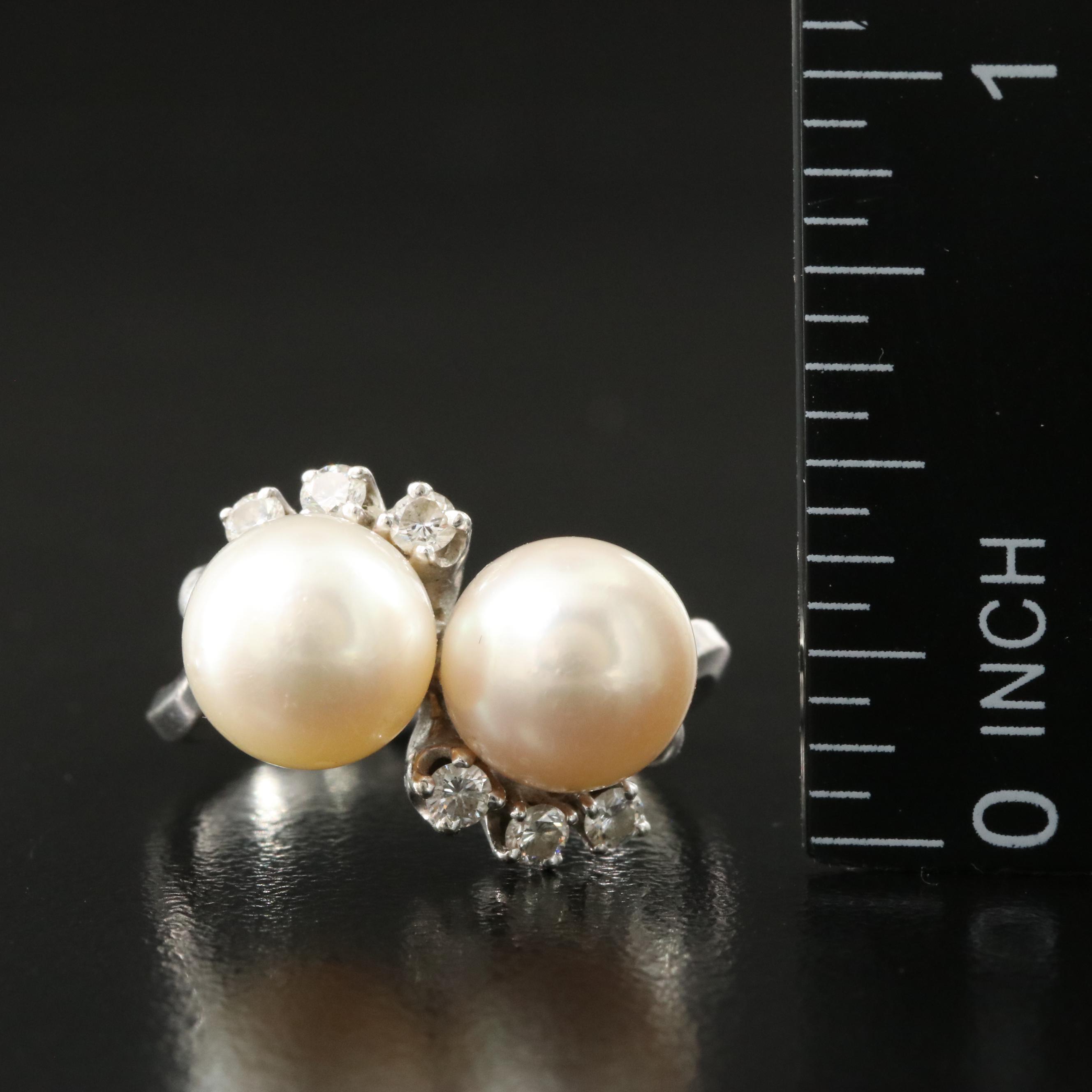 10K Pearl and Diamond Ring