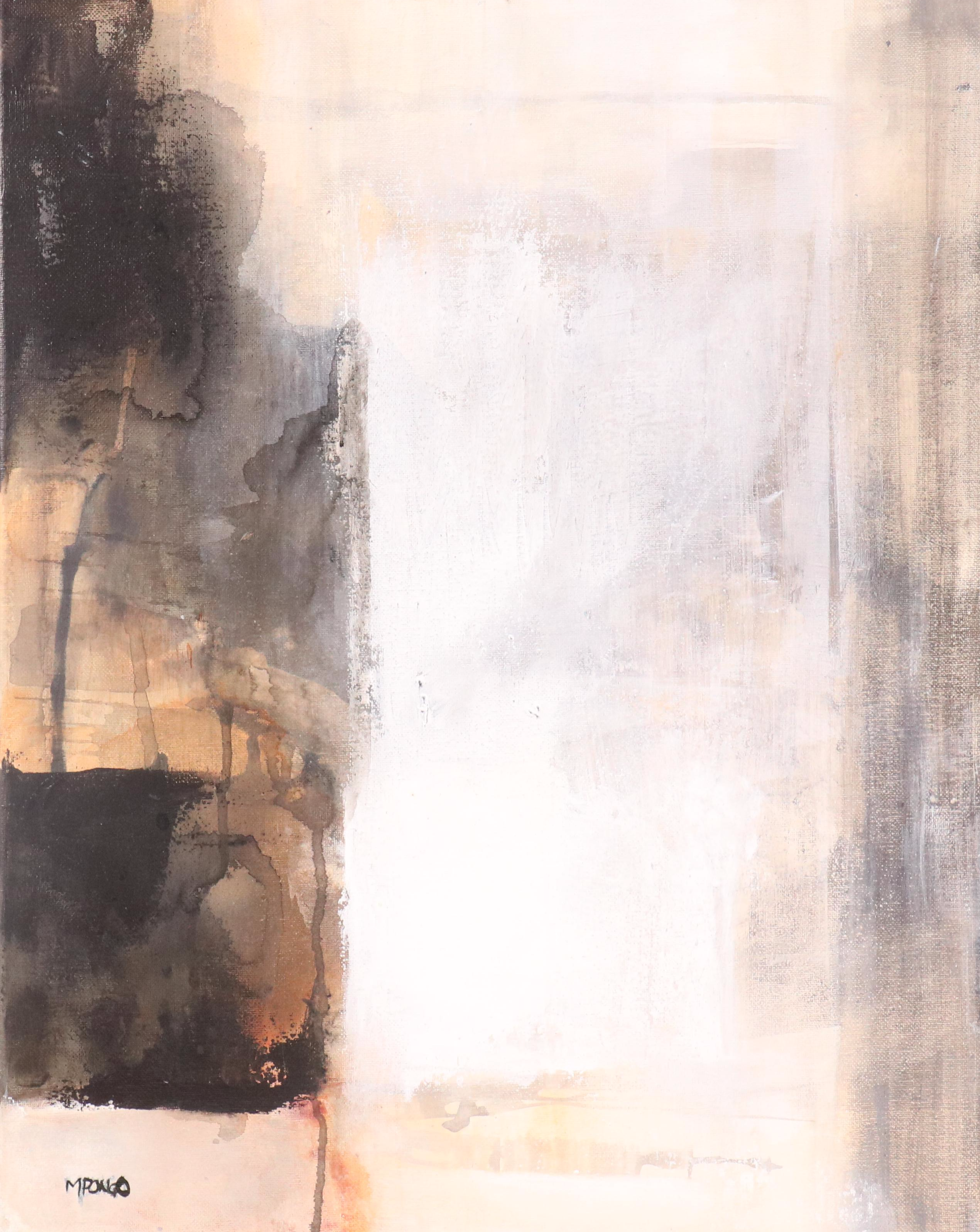 Milagros Pongo Abstract Mixed Media Painting "Minimalism," 21st Century