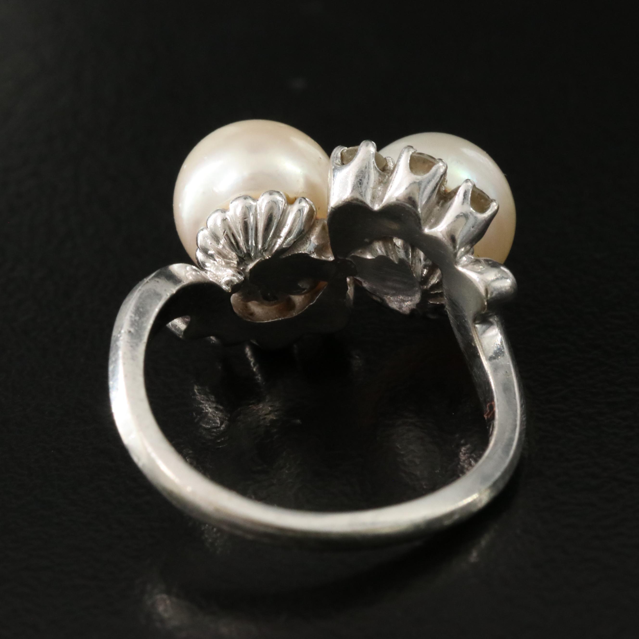 10K Pearl and Diamond Ring