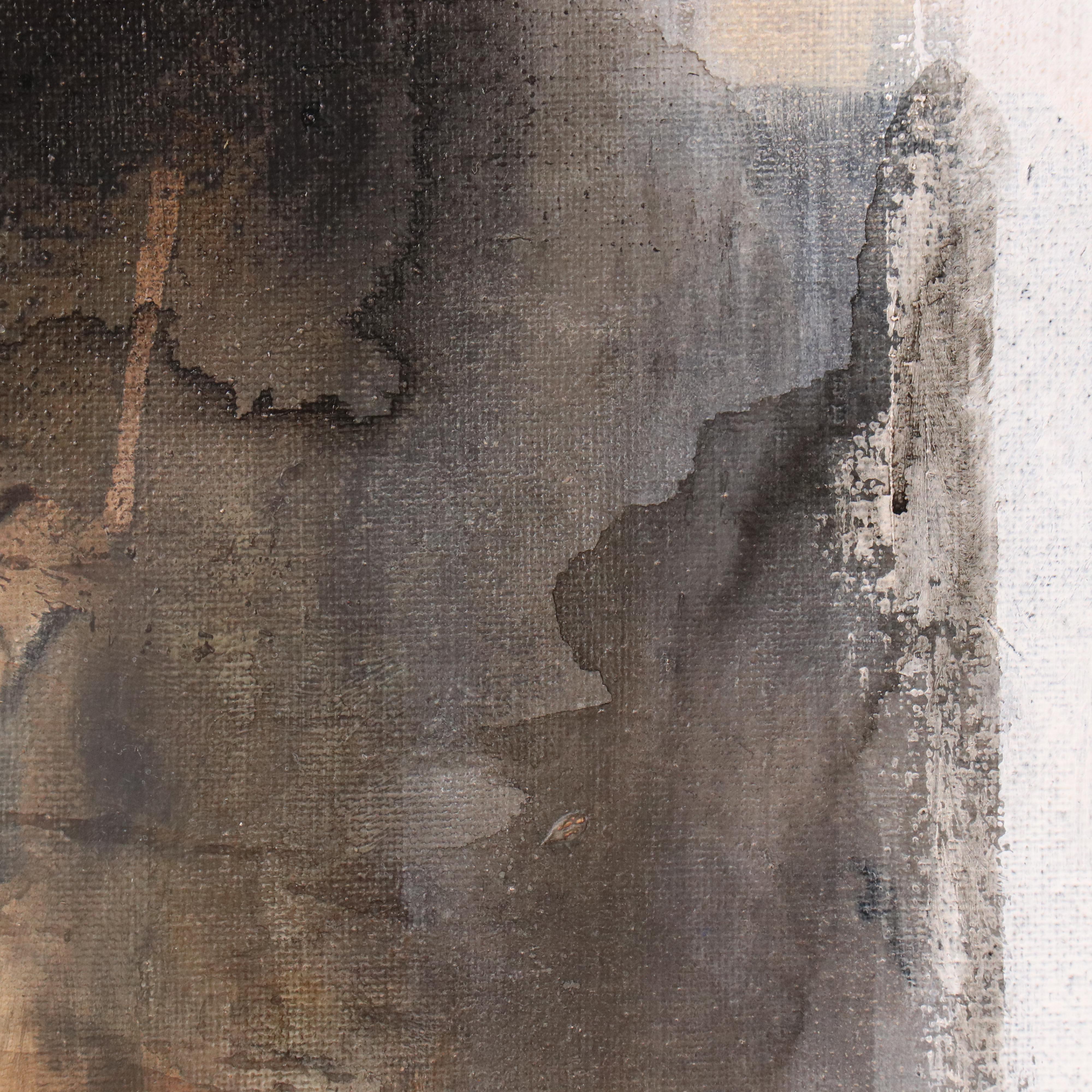 Milagros Pongo Abstract Mixed Media Painting "Minimalism," 21st Century