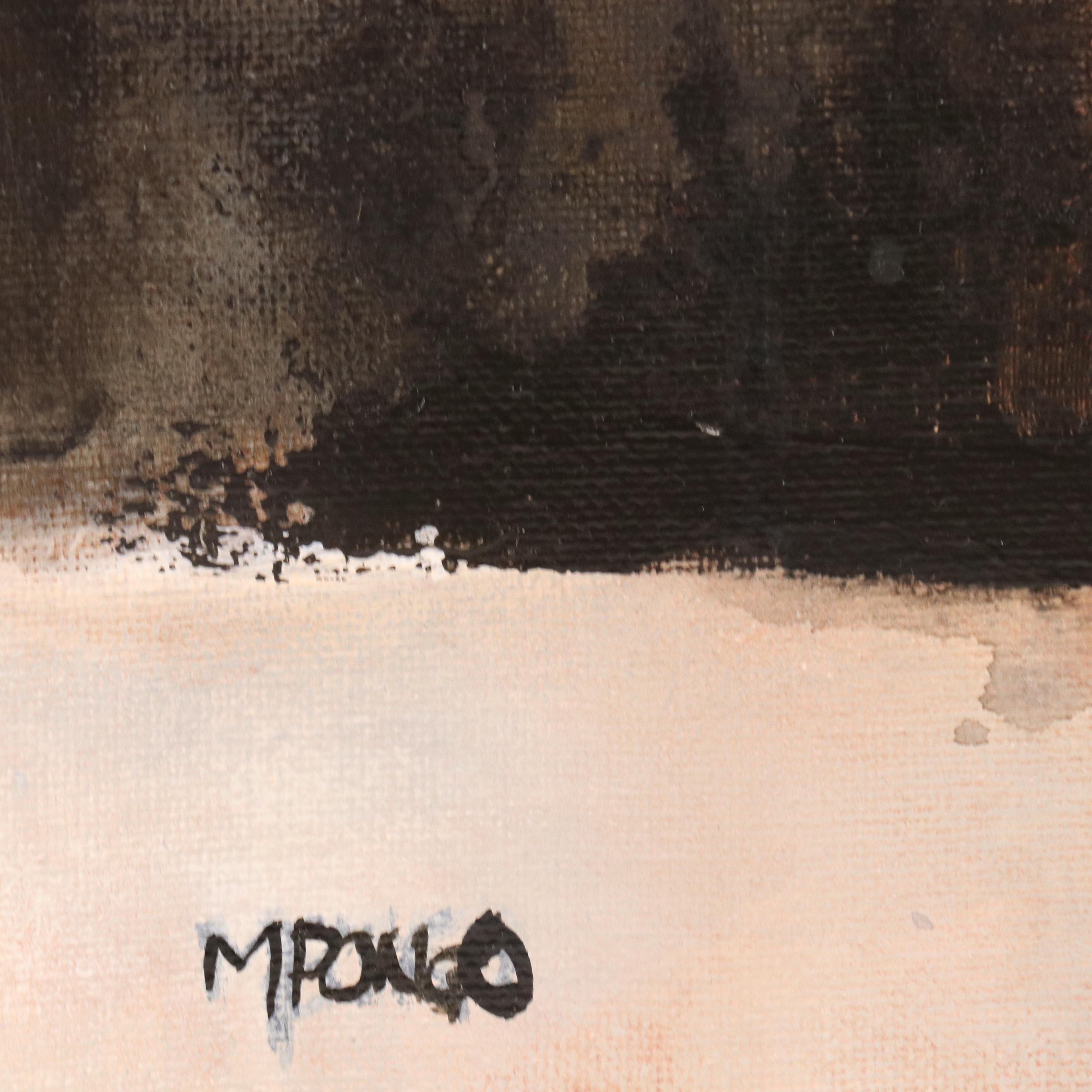 Milagros Pongo Abstract Mixed Media Painting "Minimalism," 21st Century