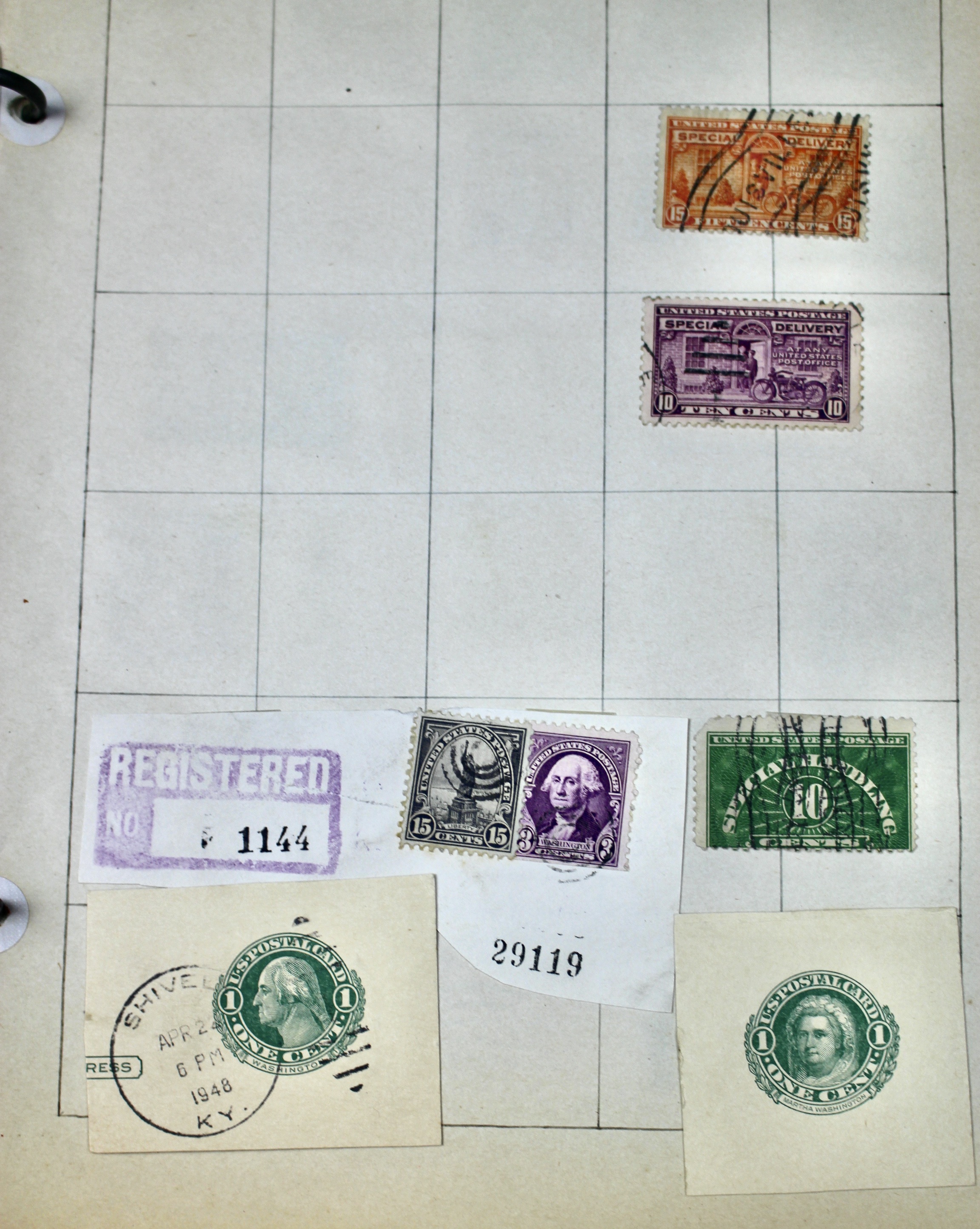 Early University Notebook of Hundreds of Vintage U.S. Postage Stamps