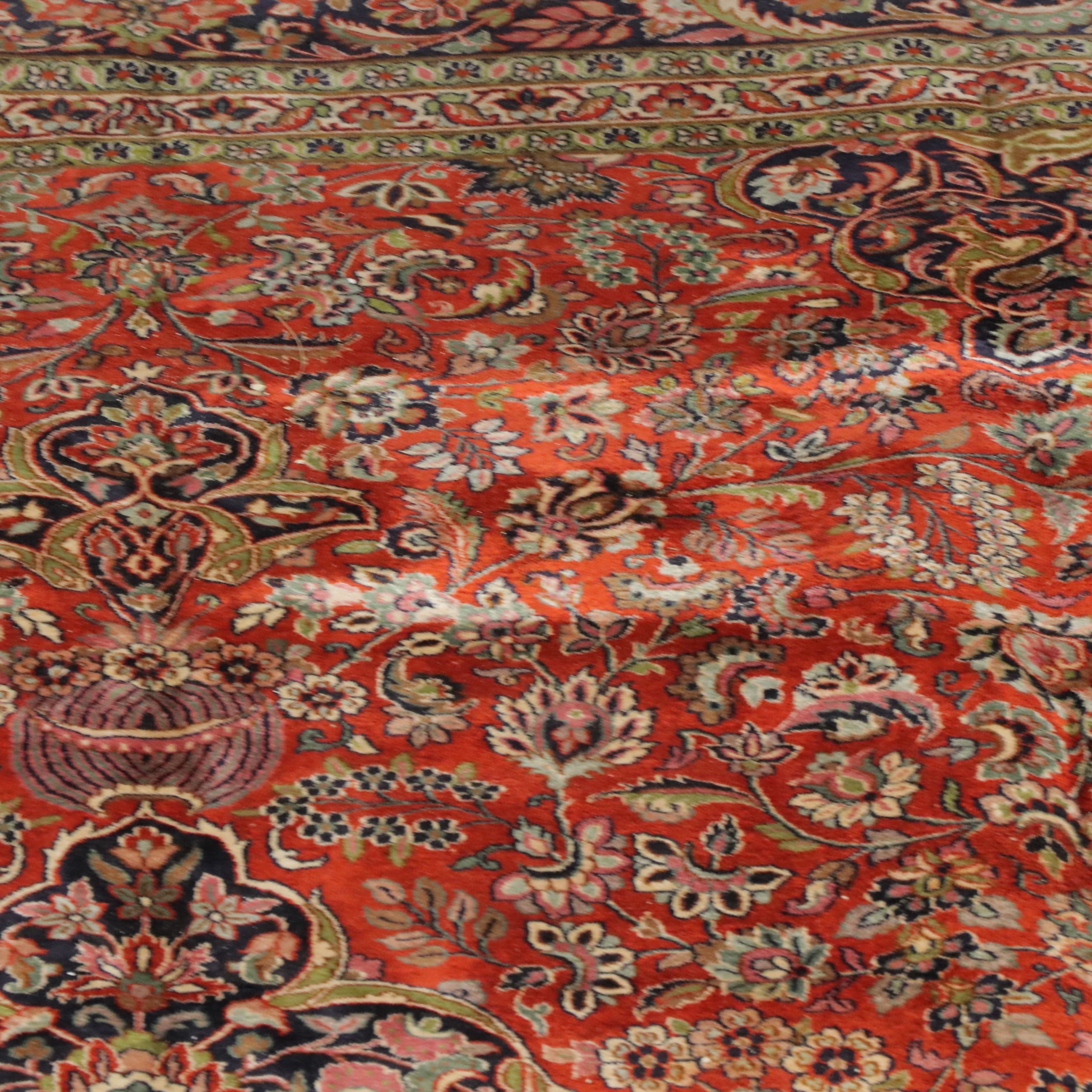 10'3 x 14'6 Hand-Knotted Persian Tabriz Room-Sized Rug