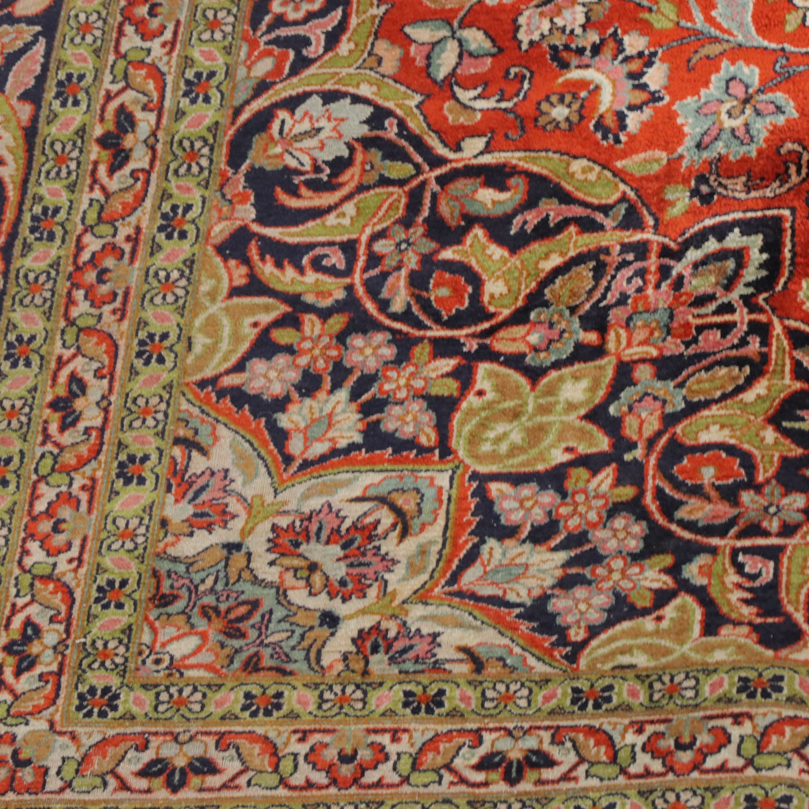 10'3 x 14'6 Hand-Knotted Persian Tabriz Room-Sized Rug