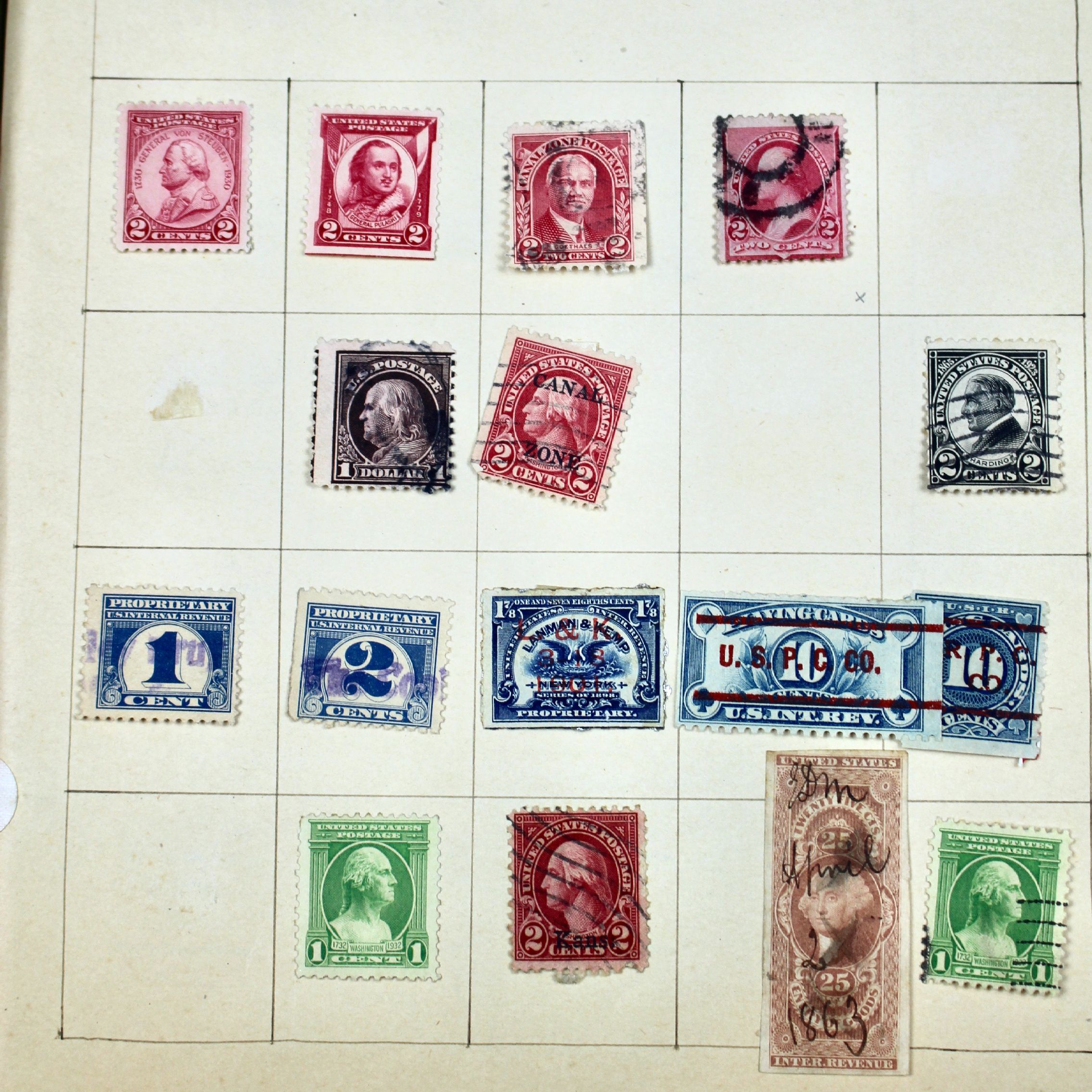 Early University Notebook of Hundreds of Vintage U.S. Postage Stamps