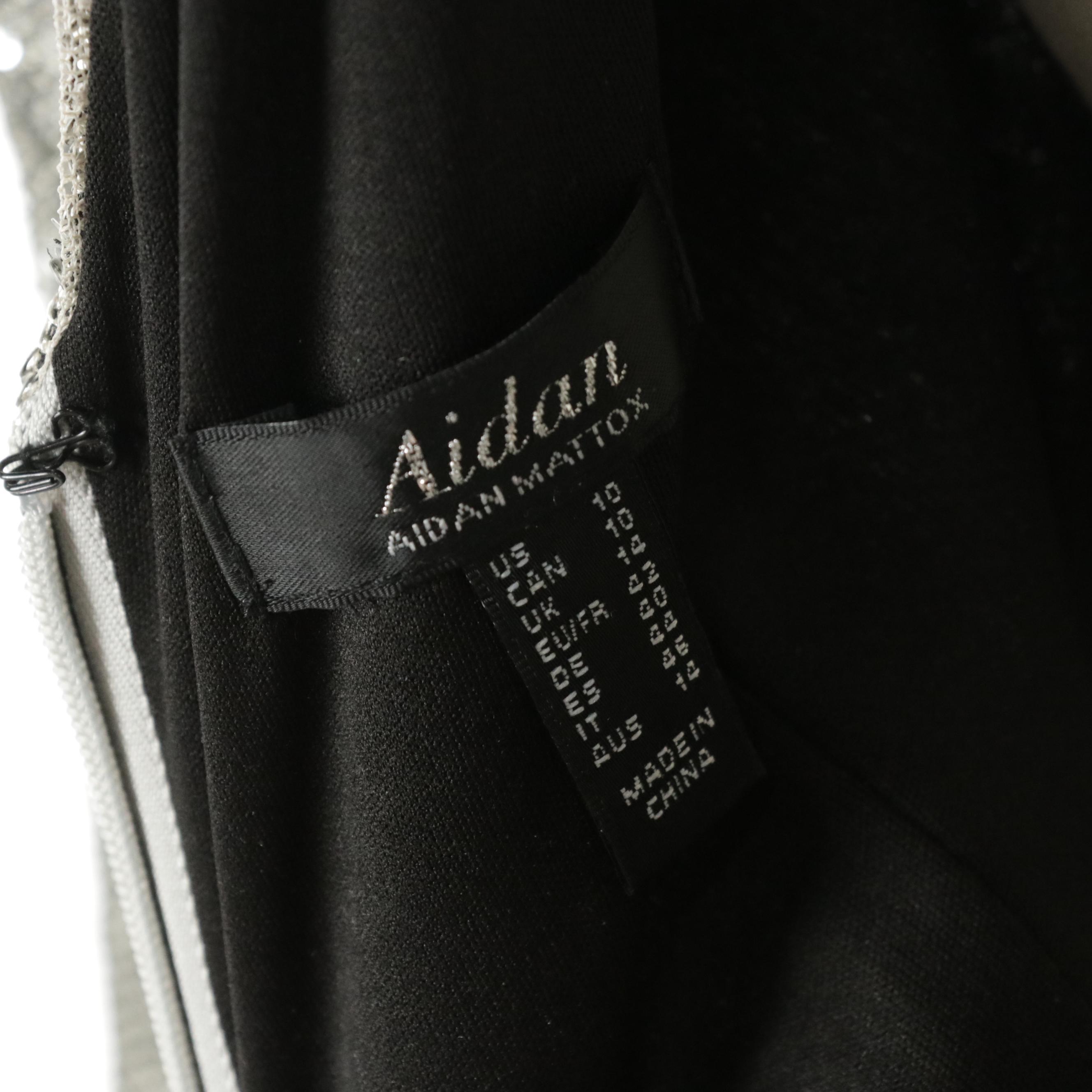 Aidan by Aidan Mattox Silver Sequined Sheath Dress, With Tags