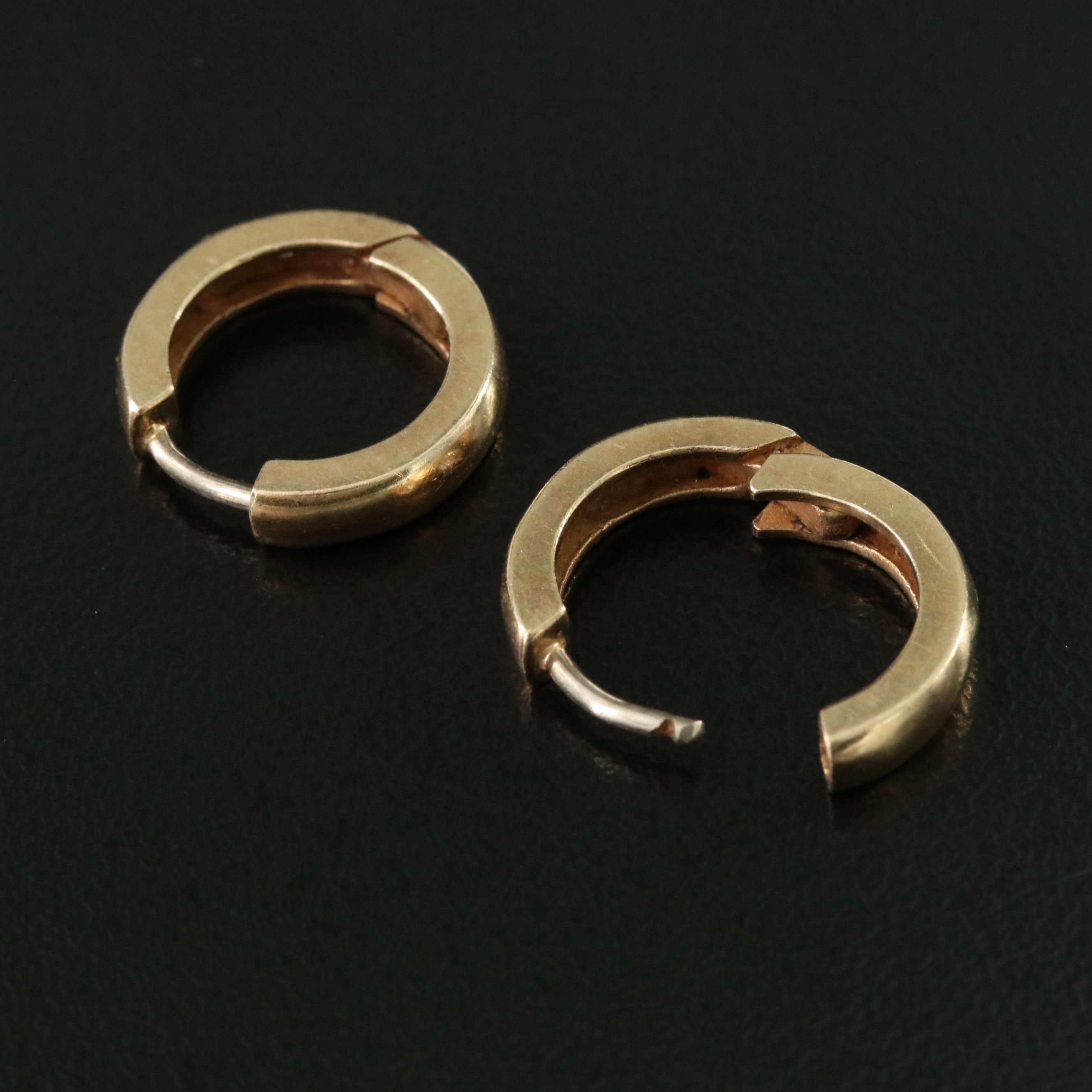 14K 0.18 CTW Diamond Hoops