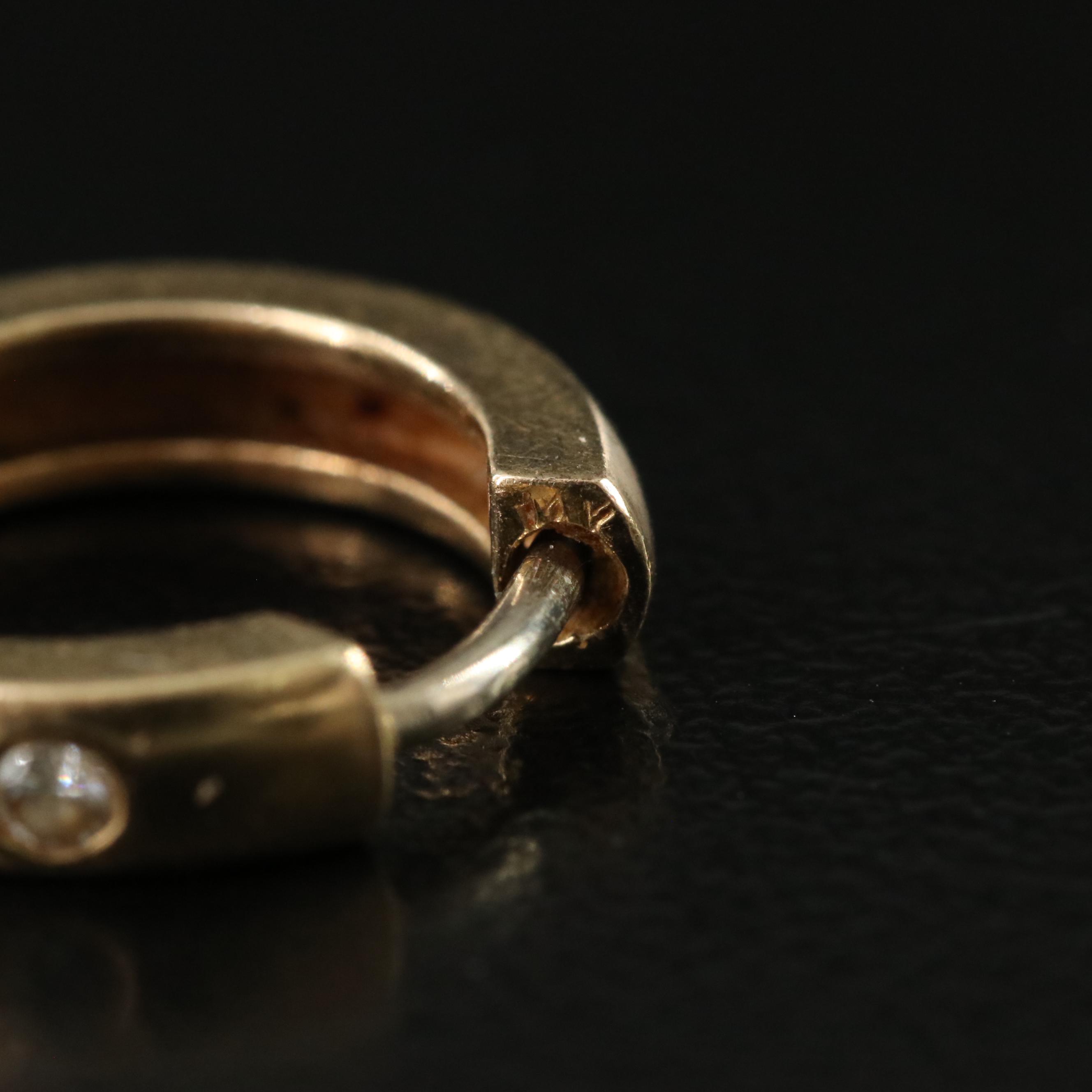 14K 0.18 CTW Diamond Hoops