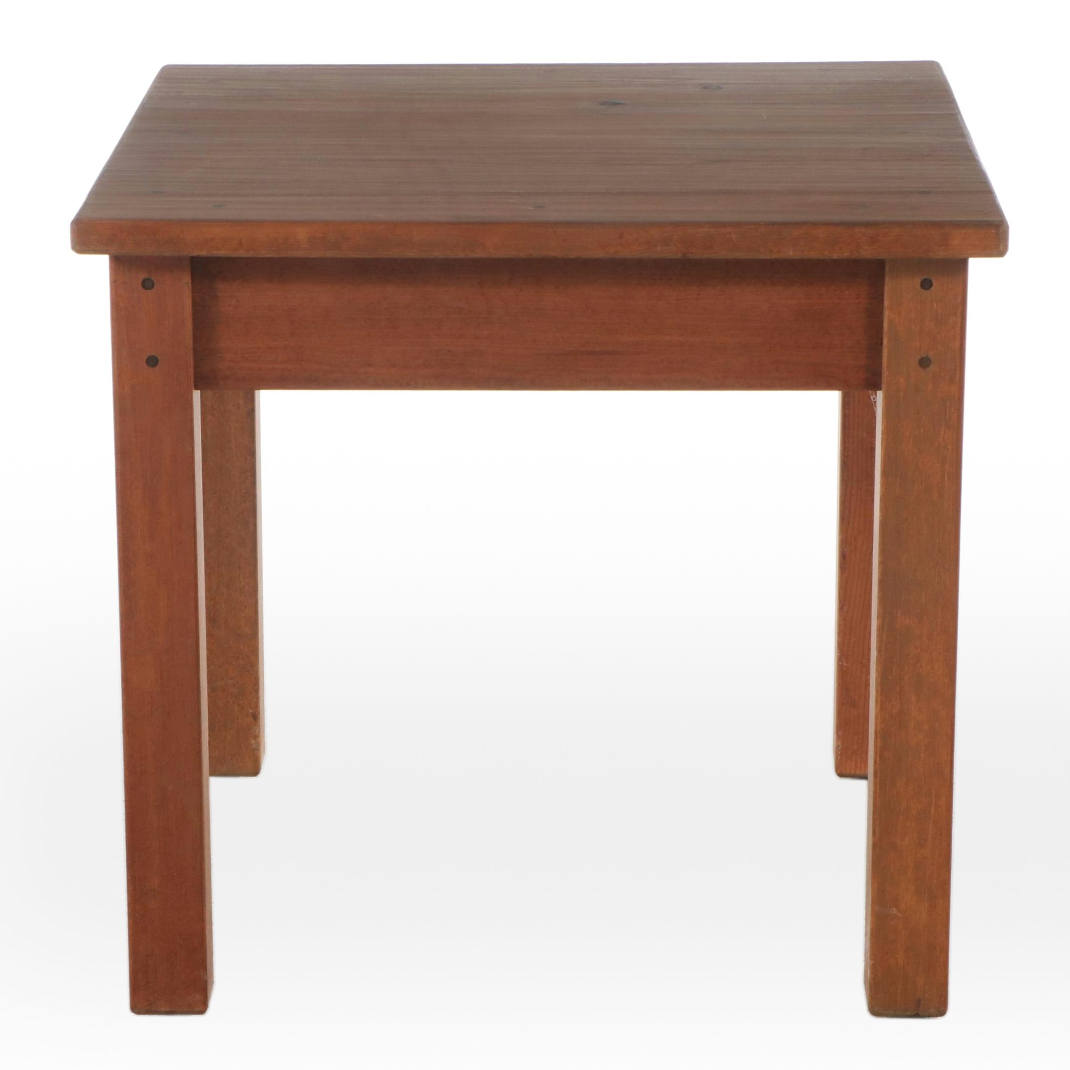 American Primitive Style Pine End Table