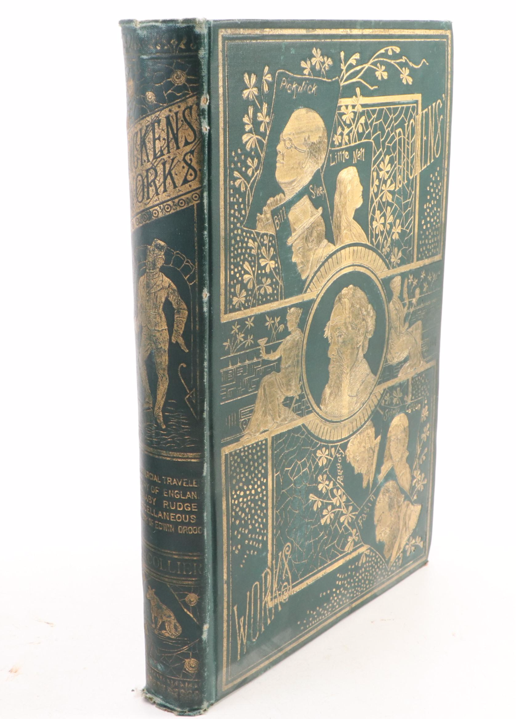 Illustrated "The Works of Charles Dickens" Six-Volume Set, Late 19th Century