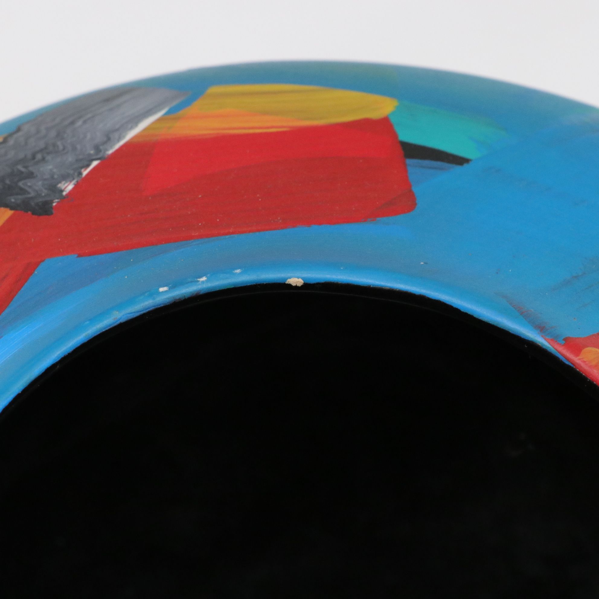 Hand-Painted Modernist Ceramic Vase, 1993