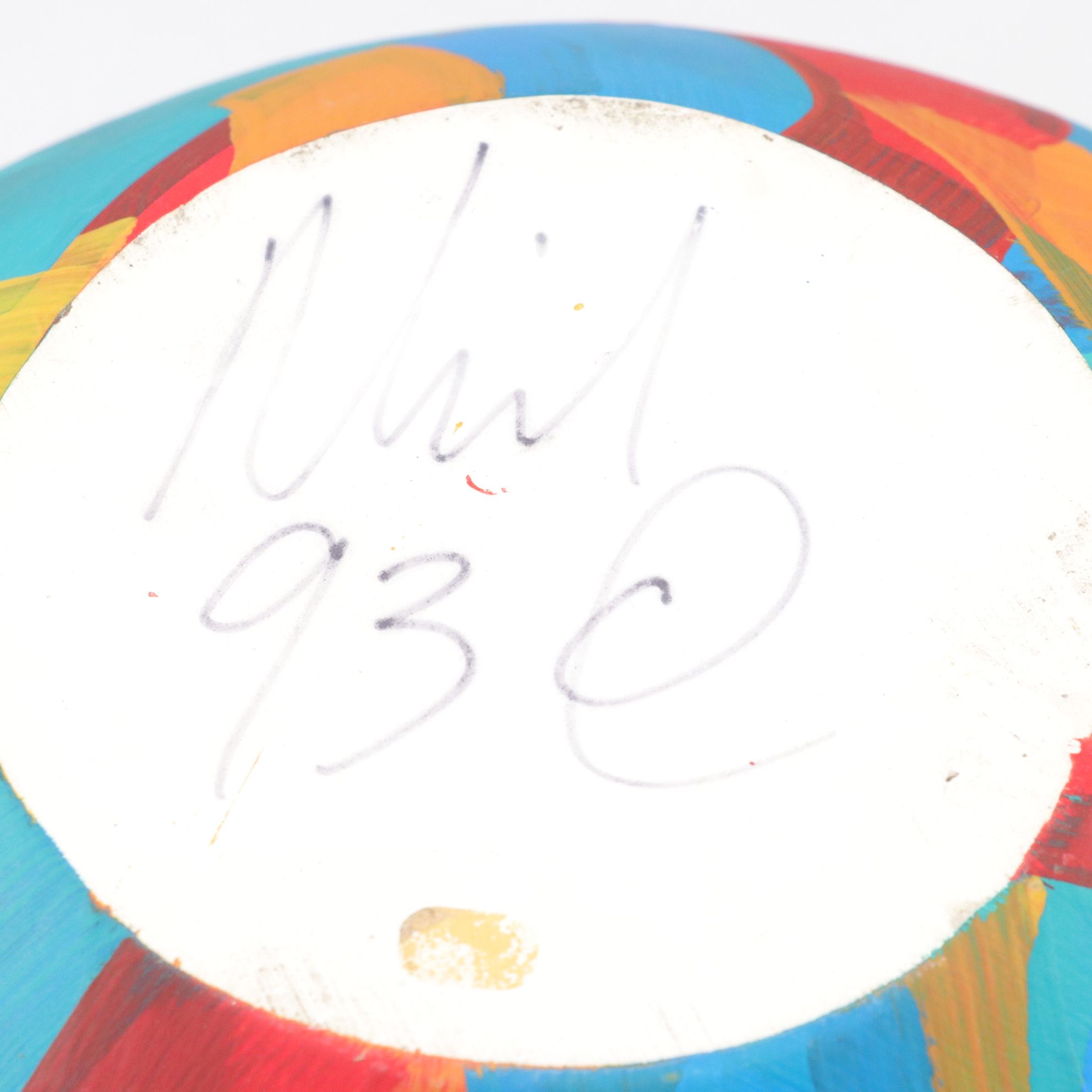 Hand-Painted Modernist Ceramic Vase, 1993