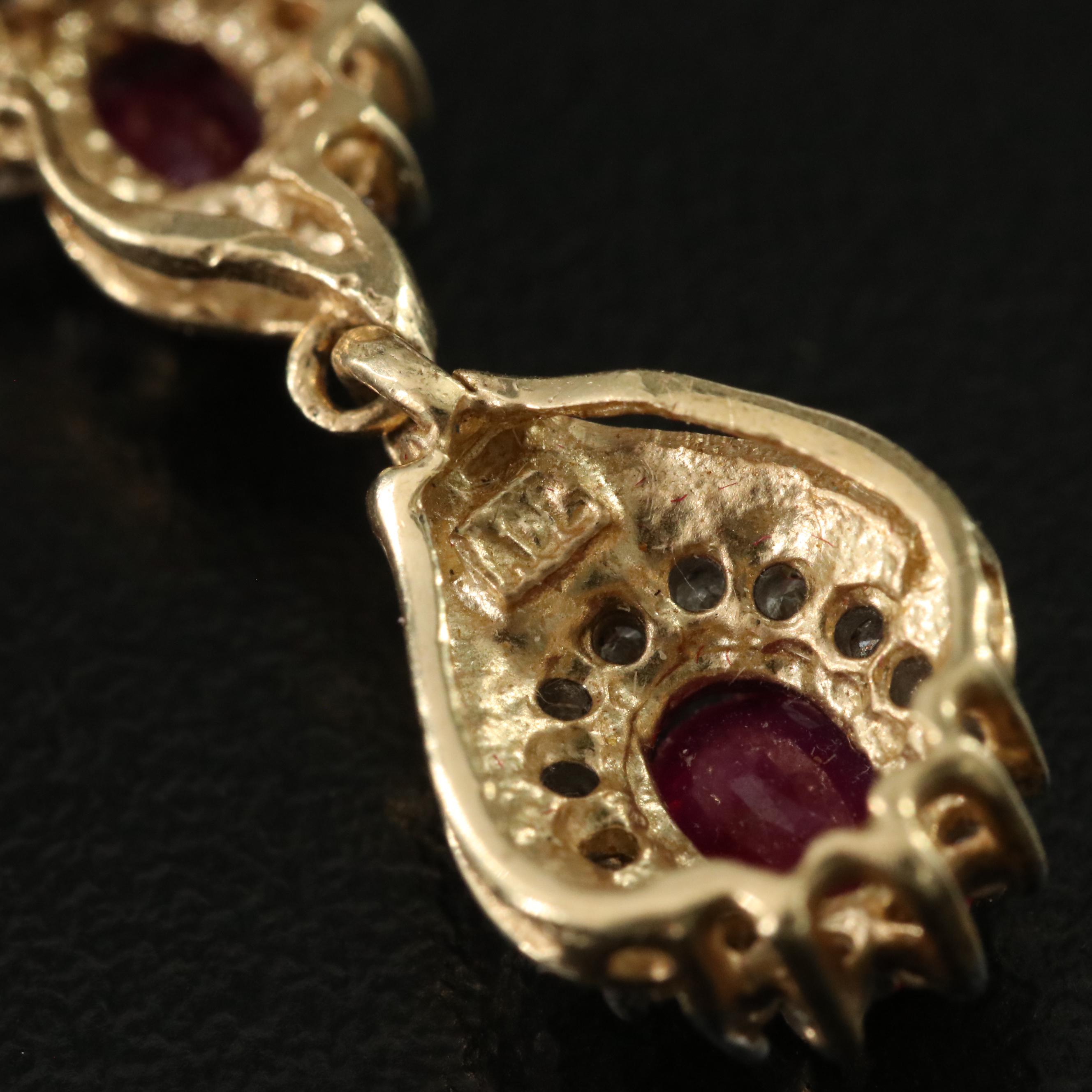 14K Ruby and Diamond Earrings
