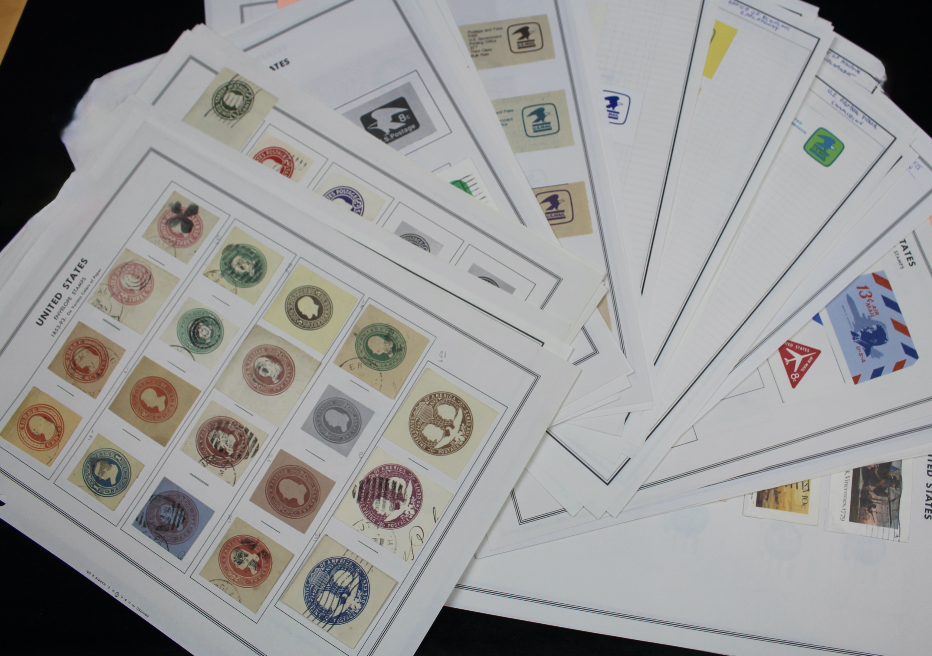 Fifty Pages of Cut Corner Postage Stamps, Mint and Used