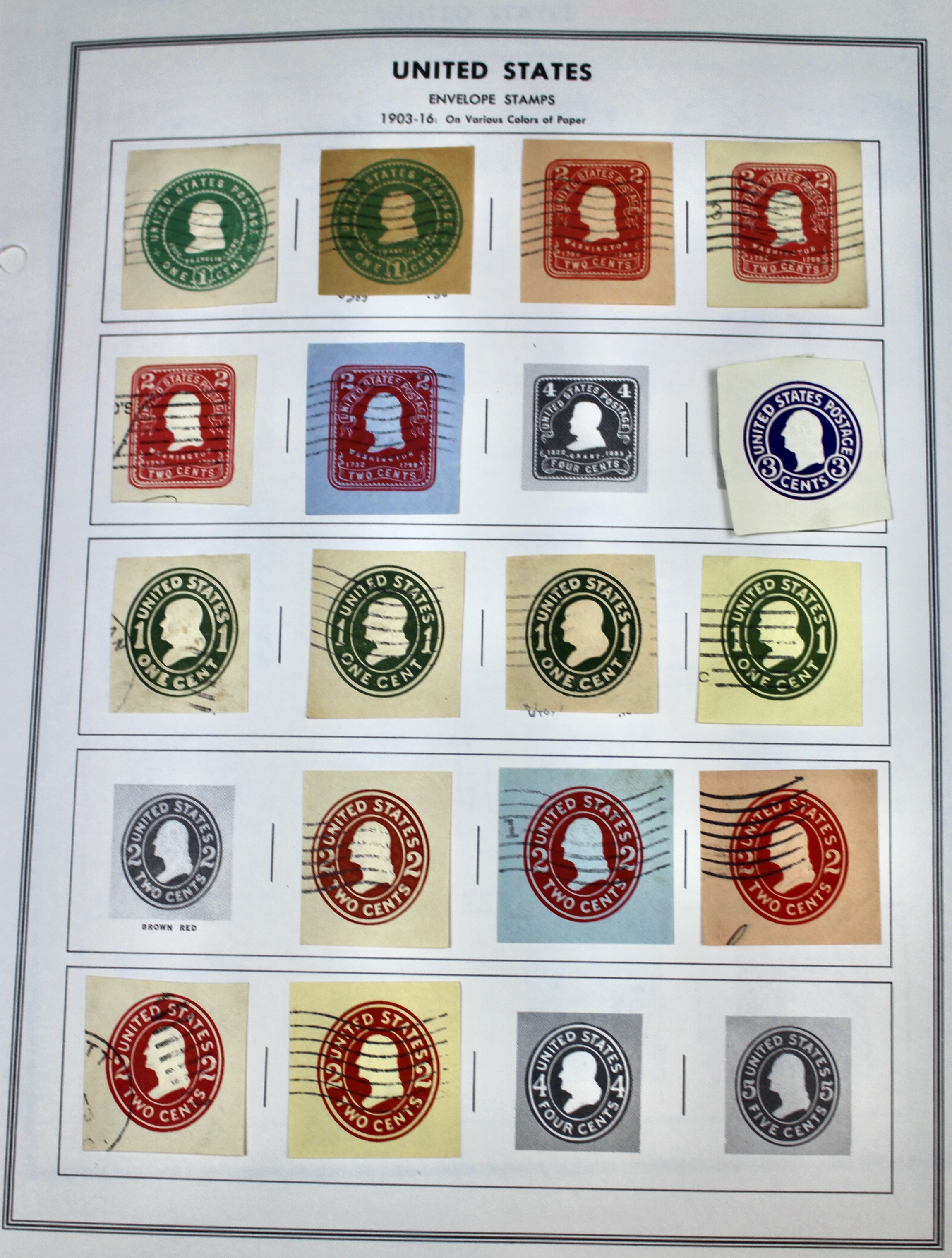 Fifty Pages of Cut Corner Postage Stamps, Mint and Used