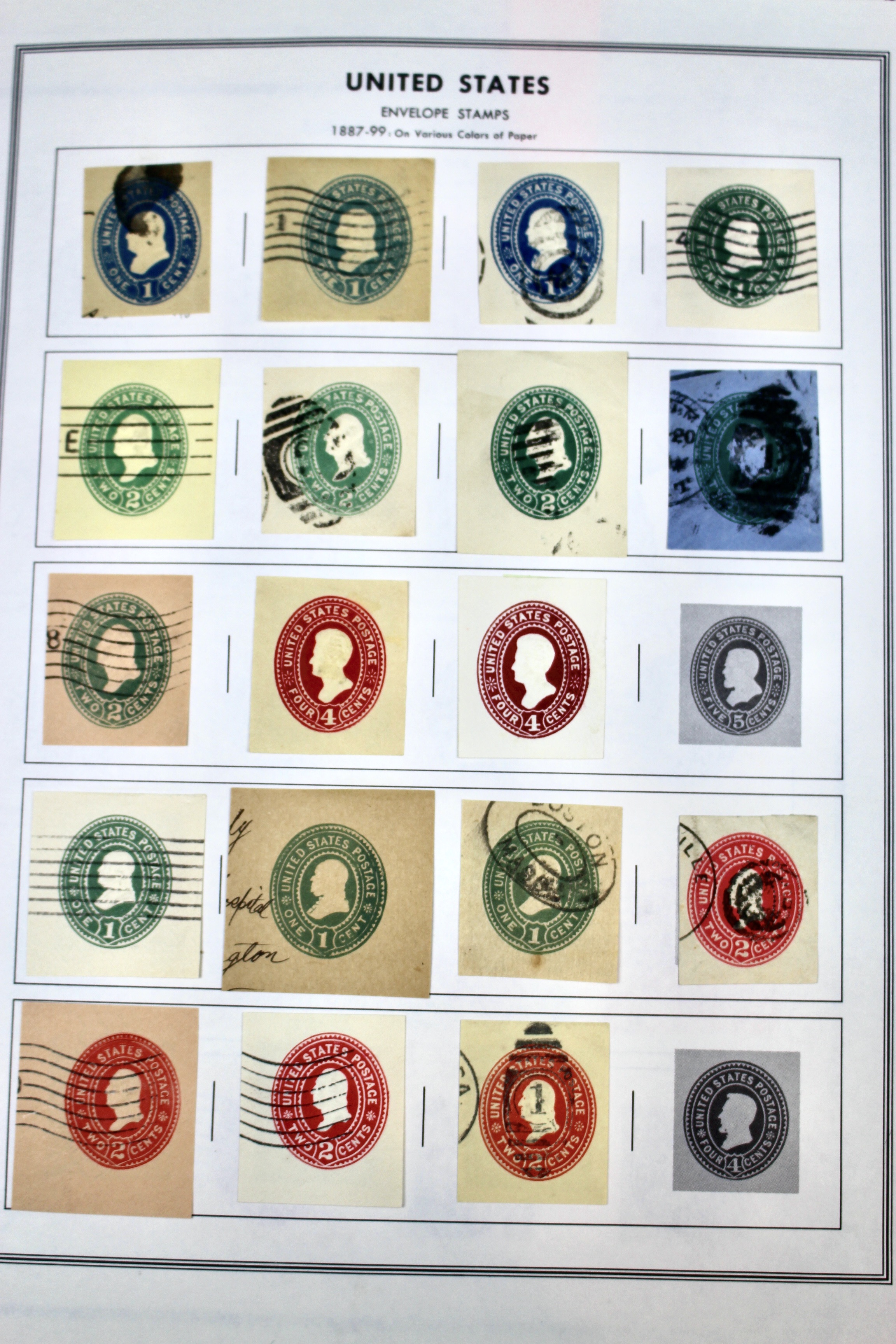 Fifty Pages of Cut Corner Postage Stamps, Mint and Used
