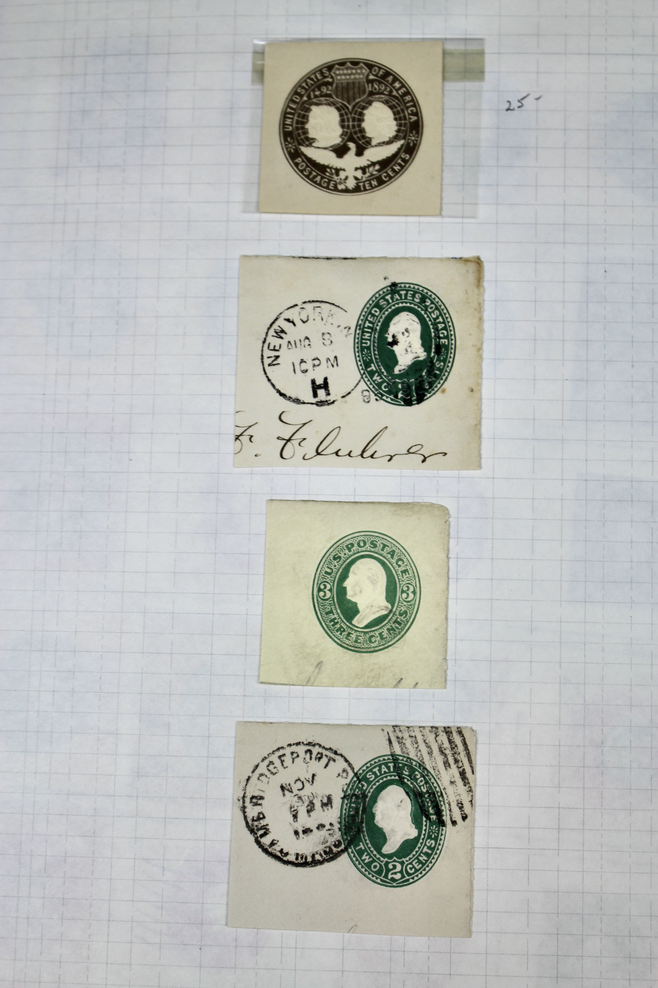 Fifty Pages of Cut Corner Postage Stamps, Mint and Used