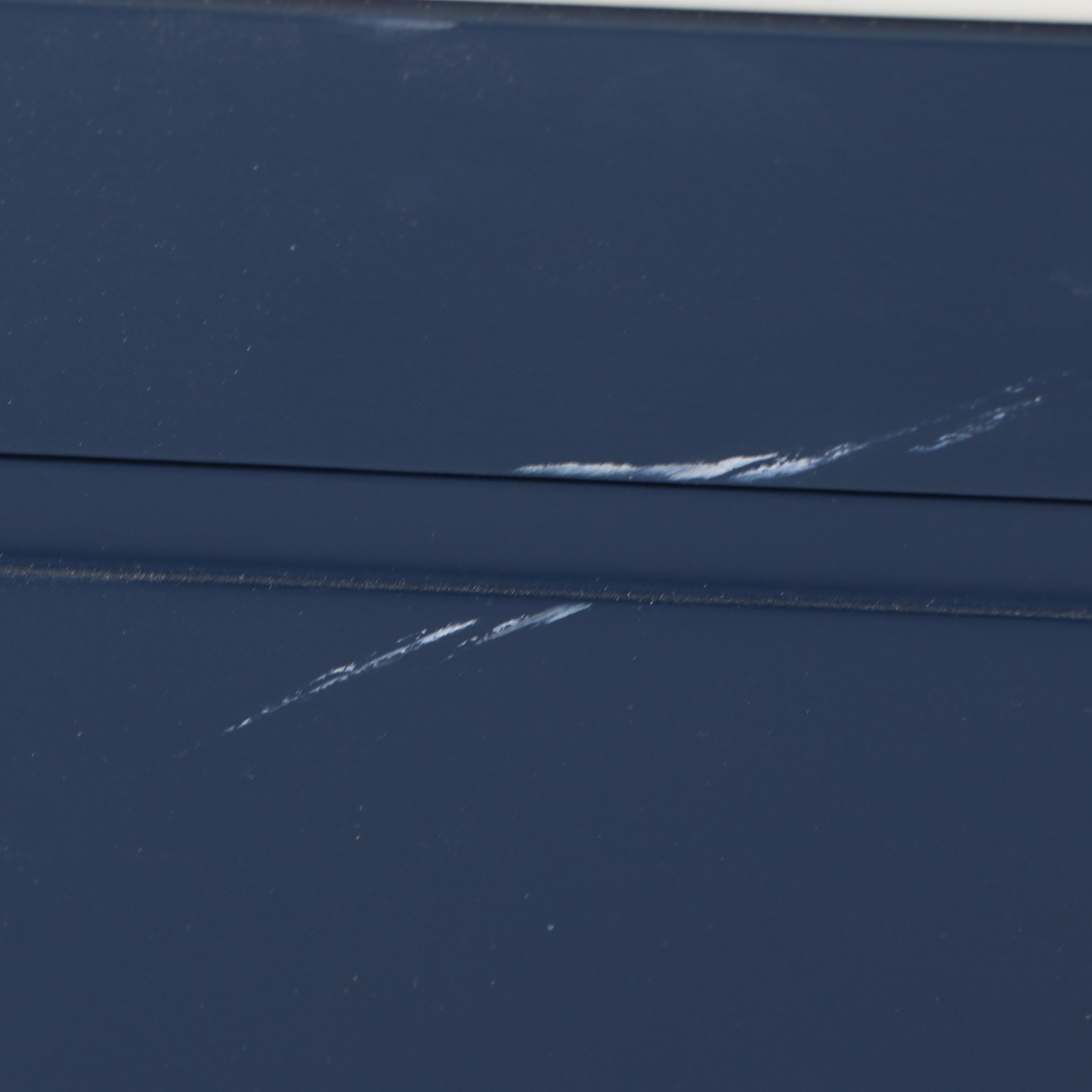 Signature Hardware "Diamond" Marble and Blue-Painted Wood Bathroom Vanity