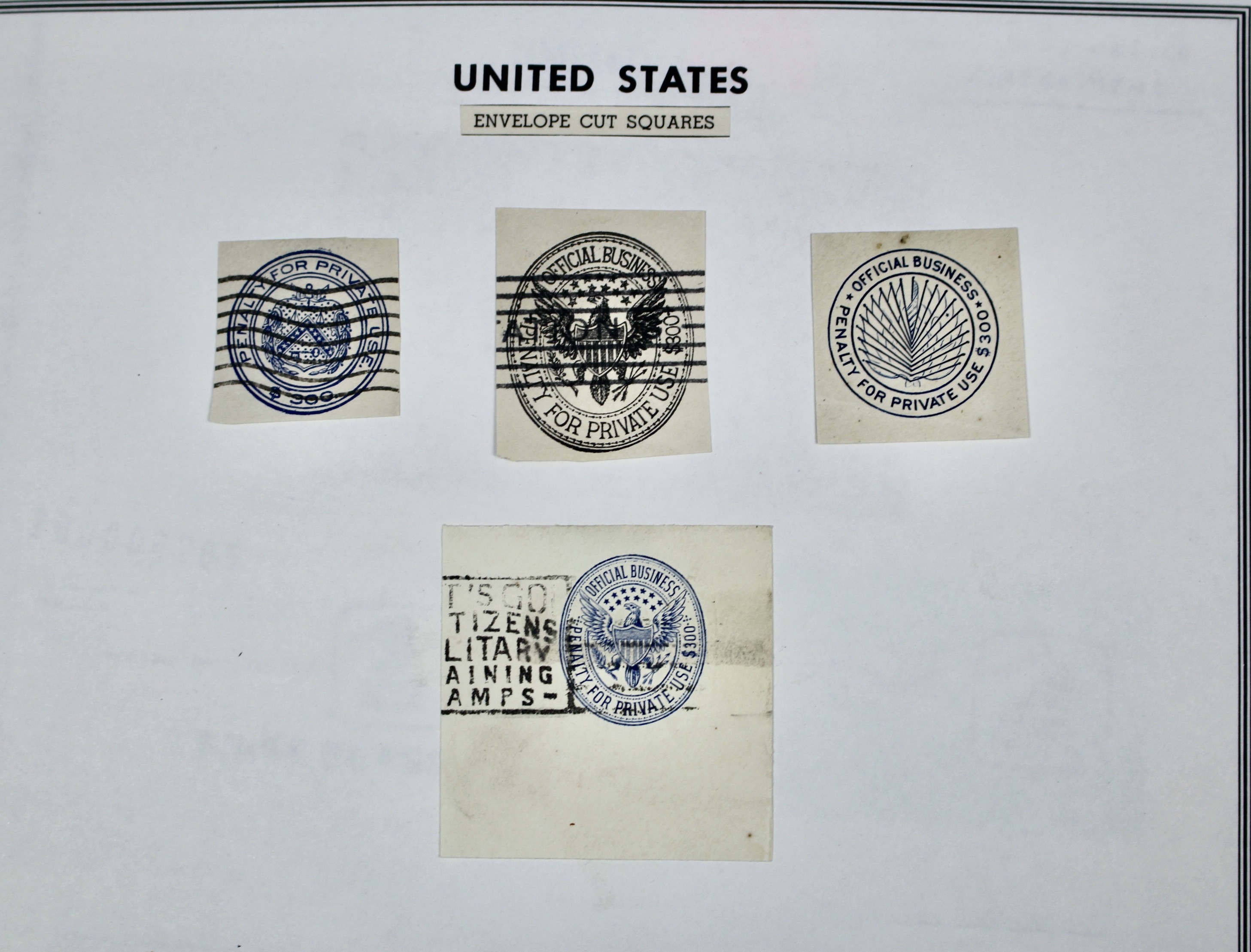 Fifty Pages of Cut Corner Postage Stamps, Mint and Used