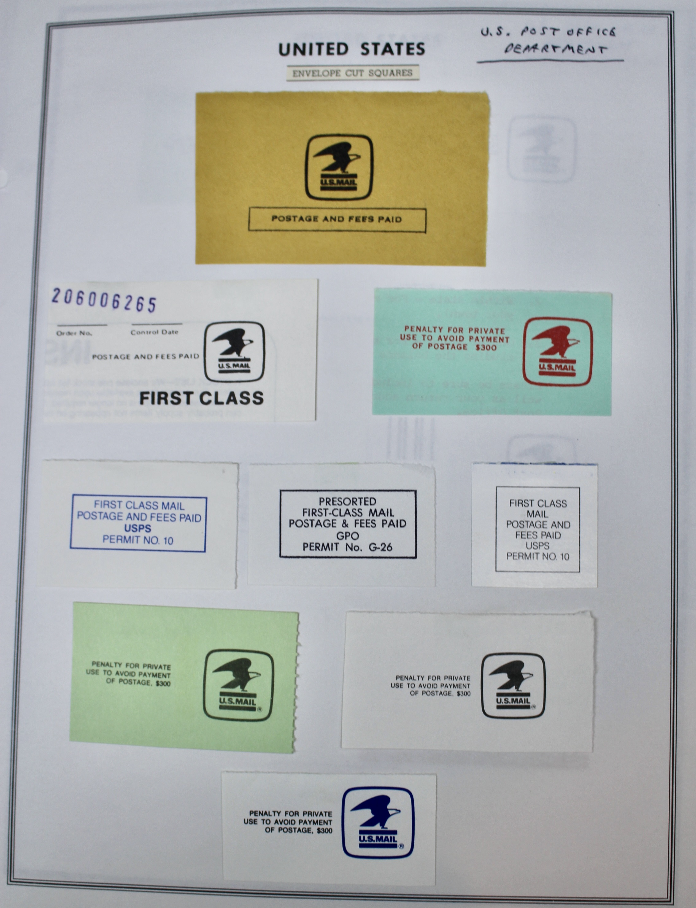 Fifty Pages of Cut Corner Postage Stamps, Mint and Used