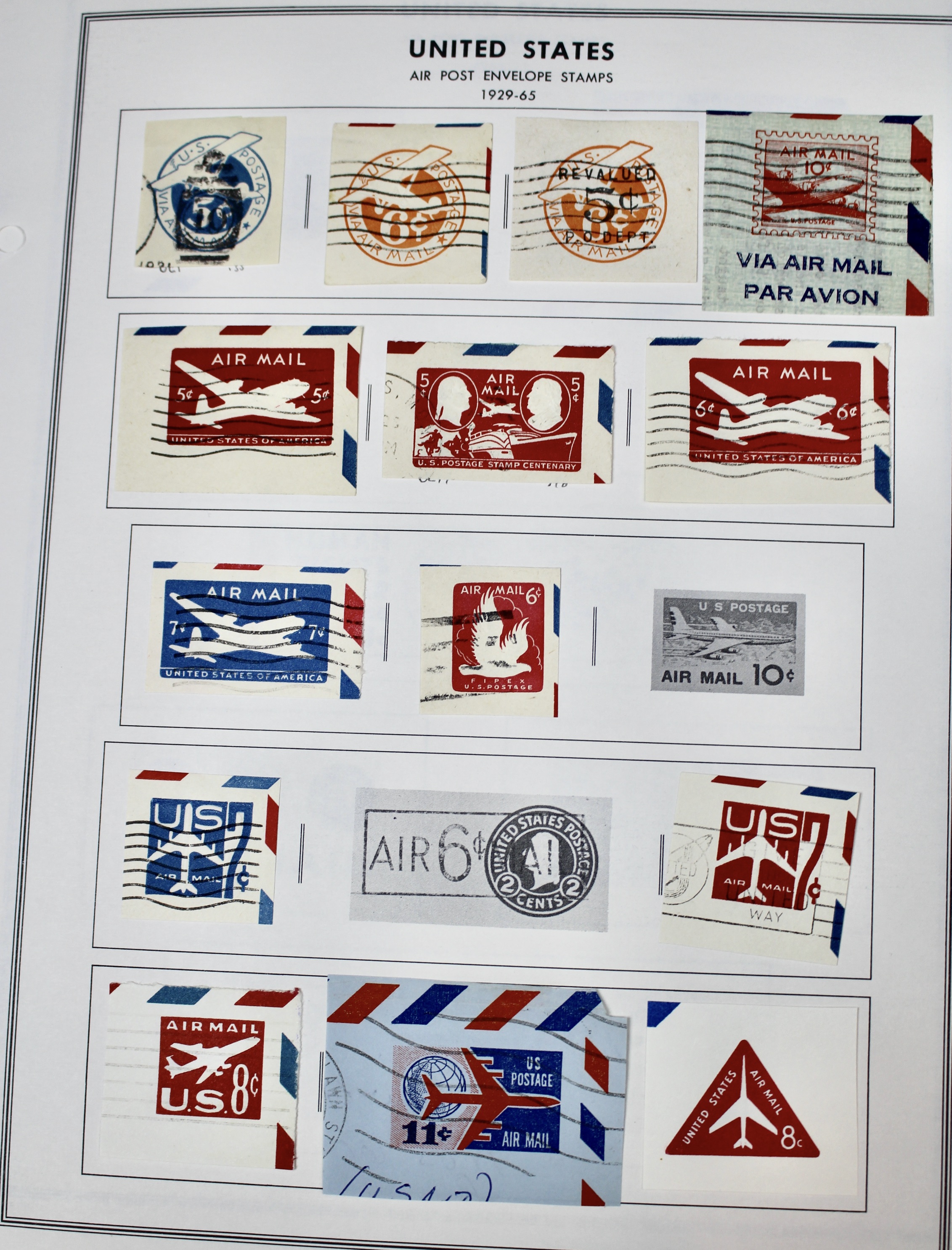 Fifty Pages of Cut Corner Postage Stamps, Mint and Used