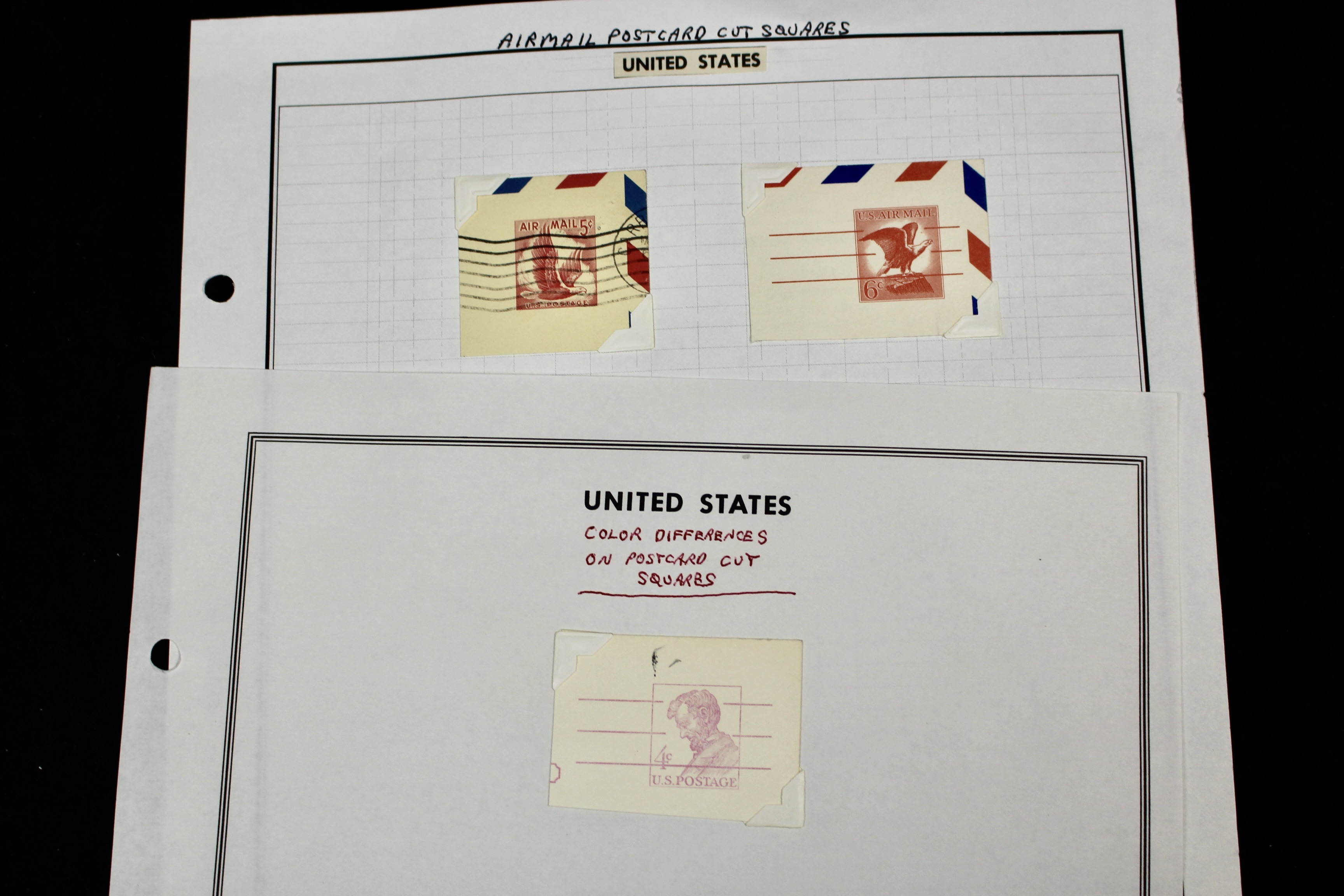 Fifty Pages of Cut Corner Postage Stamps, Mint and Used