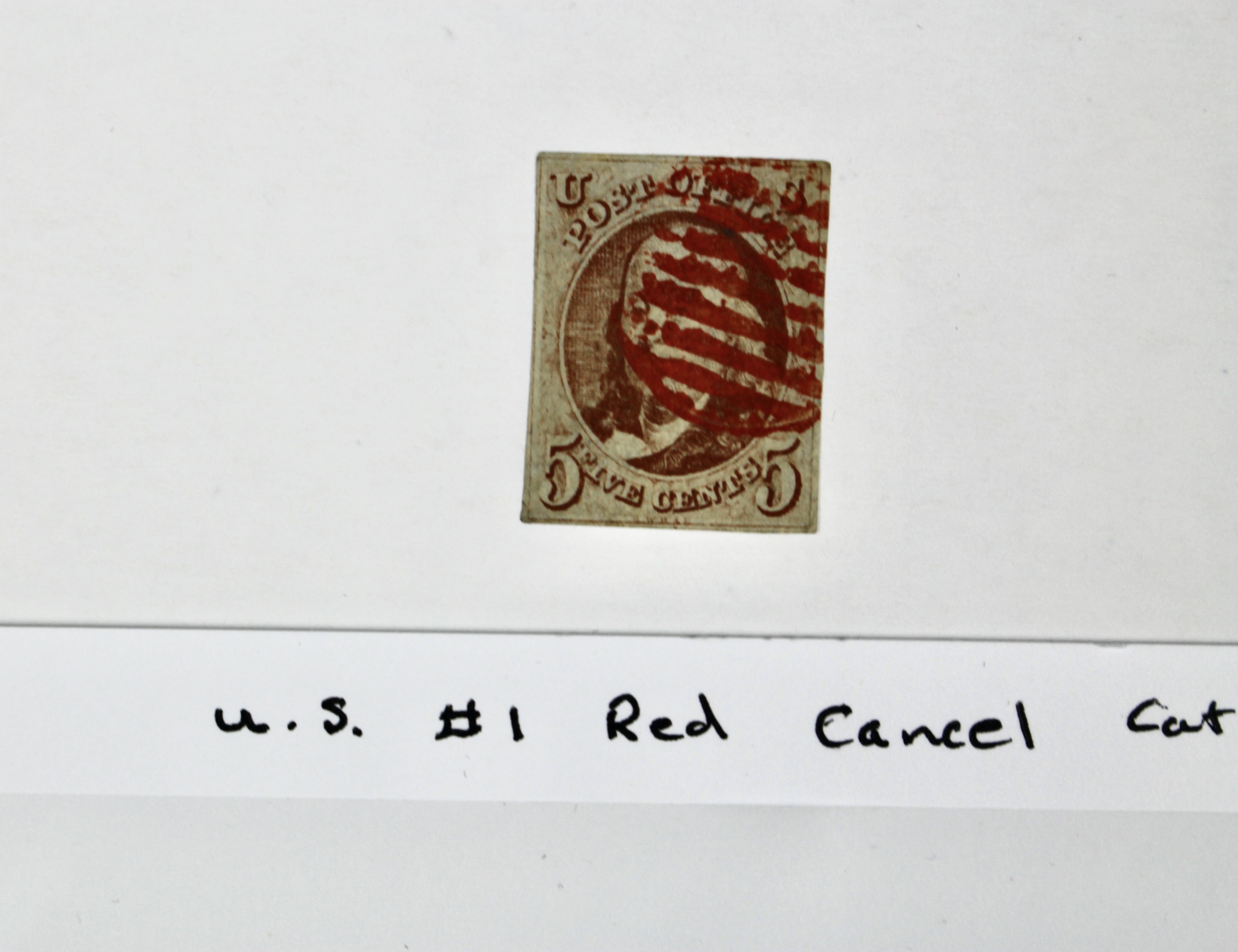 Scott #1 Franklin 5-Cent Postage Stamp, First U.S. Stamp, 1847