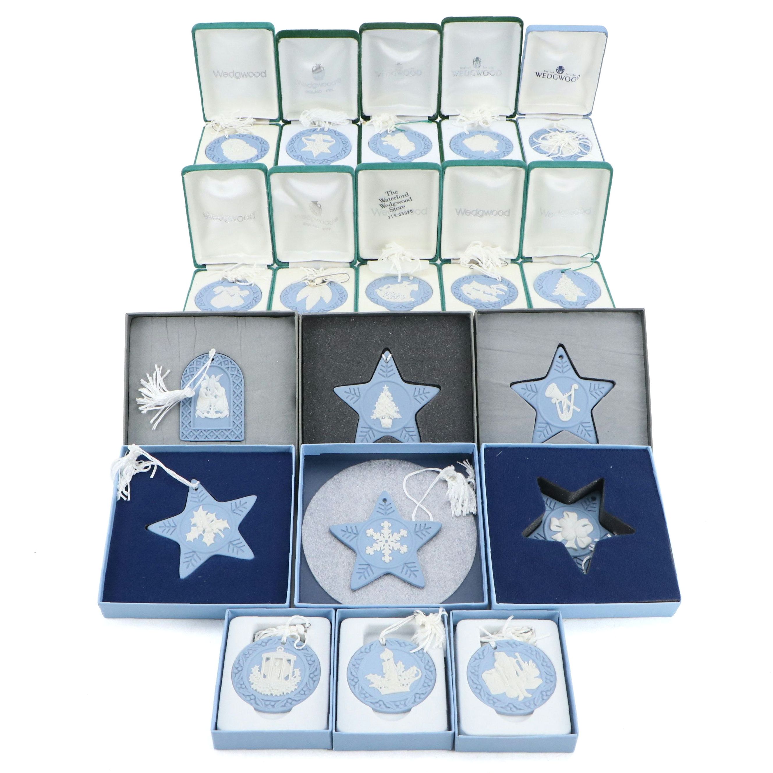 Wedgwood Jasperware Blue Annual Collector Ornaments, Early 21st Century